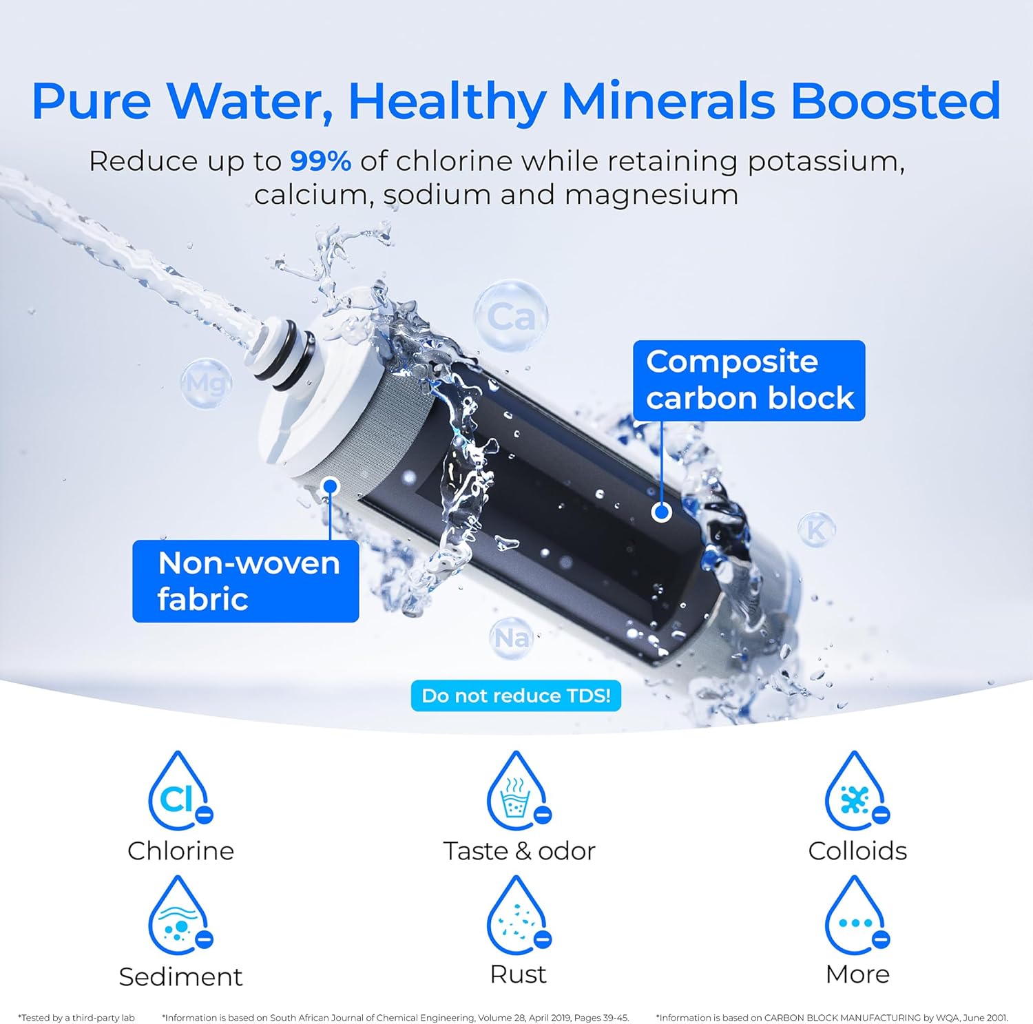 Waterdrop WD-CTF-05 Aufsatzwasserfilter, 4000 Gallonen Leitungswasserfilter mit Filterlebensdauer-Erinnerung, reduziert Schwermetalle, schlechten Geruch und 99 % Chlor (1 Filter im Lieferumfang enthalten) – Bild 3