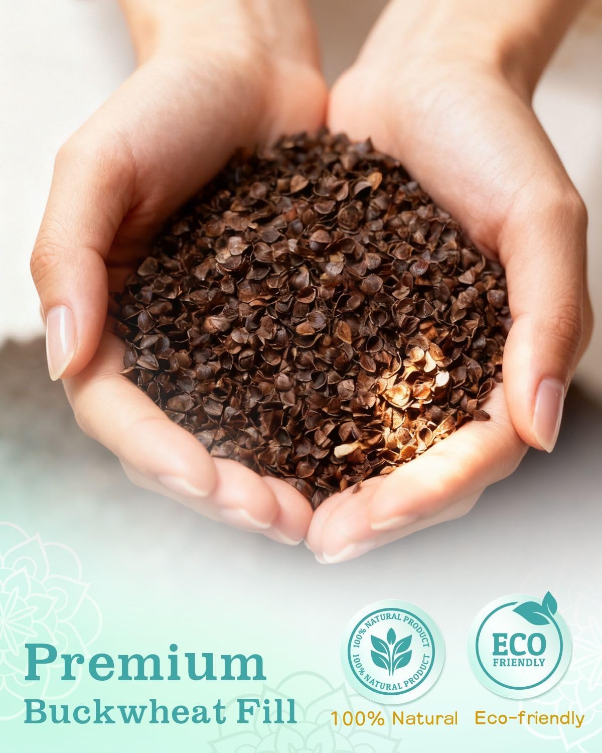 Hihealer Premium-Meditationskissen – bequemes Bodenkissen für Erwachsene, traditionelles Halbmond-Meditationskissen, Yoga, Buchweizen-Nackenrolle (schwarz) – Bild 3