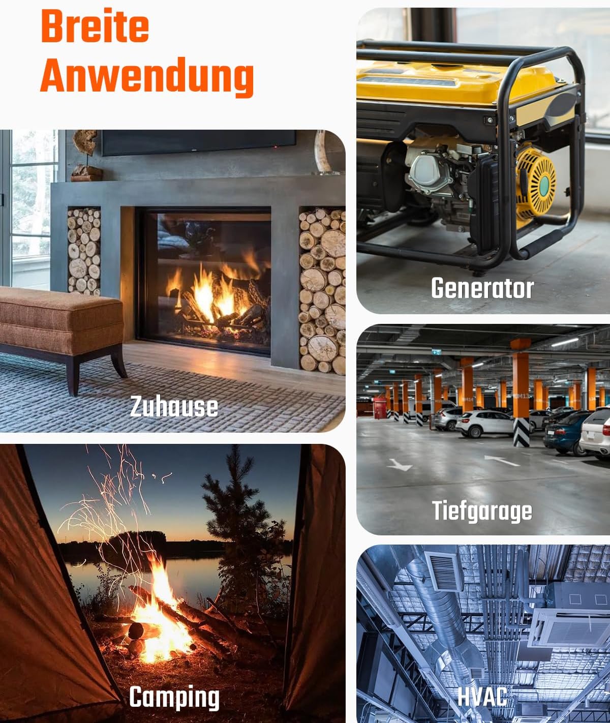 TOPTES CT-580 Kohlenmonoxidmelder, wiederaufladbarer CO-Melder mit Vibration, visuellen und akustischen Alarmen, tragbarer CO-Alarm, 0–1000 ppm, TFT-Farbdisplay für Zuhause, Auto, Camping und Reisen – Bild 6