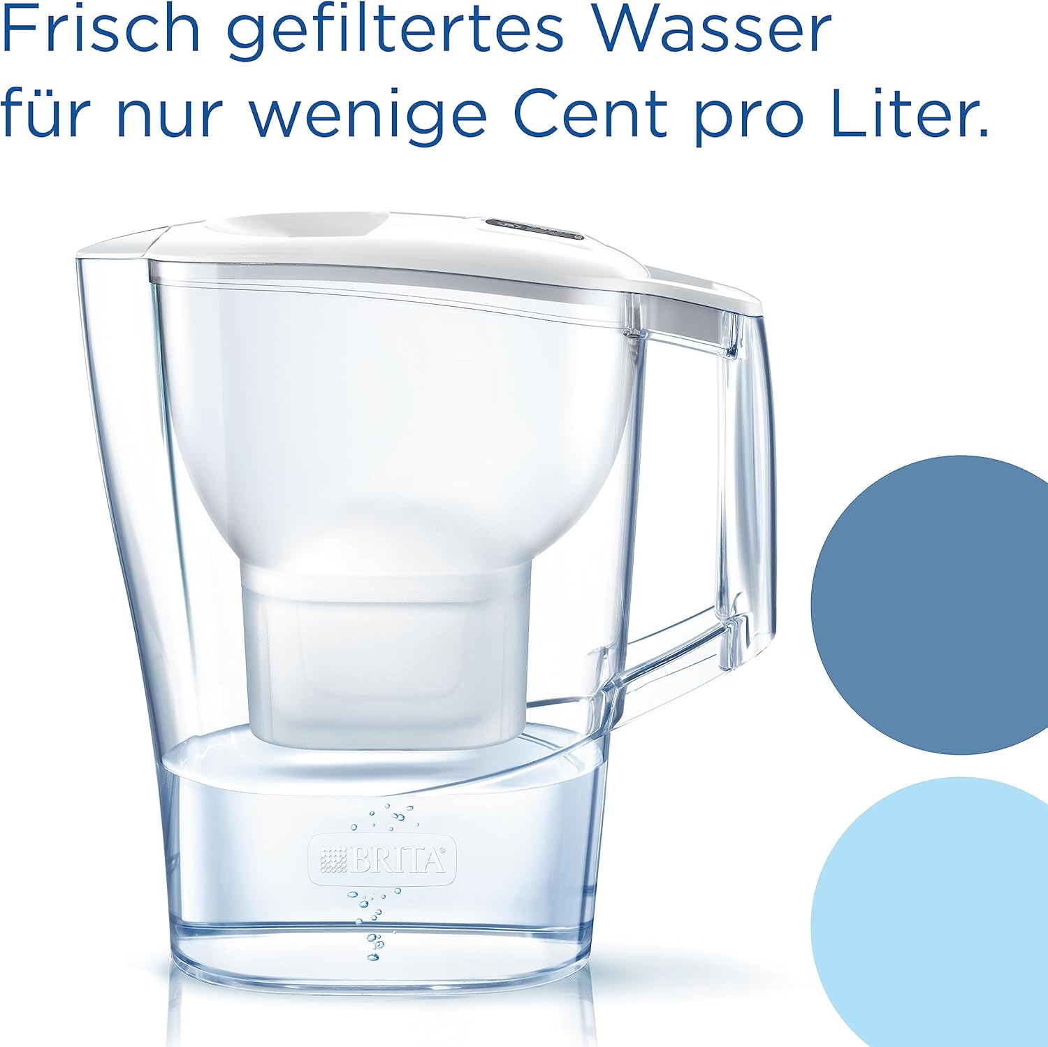 BRITA Aluna Wasserfilterkanne weiß (2,4 l) inkl. 1 x Maxtra Pro Pure Performance Wasserfilterkartusche – kühlschrankgeeignete Filterkanne mit Brita Memo Filtert Verunreinigungen – Bild 2