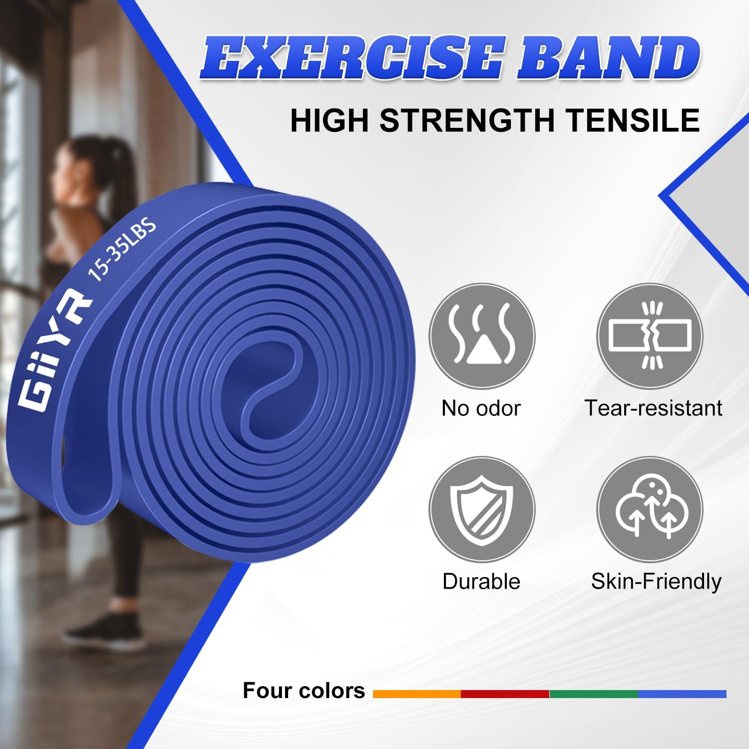 Fitnessbänder, Widerstandsbänder mit 4 Stufen, Widerstandsbänder für Männer und Frauen, Fitnessband-Set, Trainingsbänder für das Training, Klimmzughilfe – Bild 6