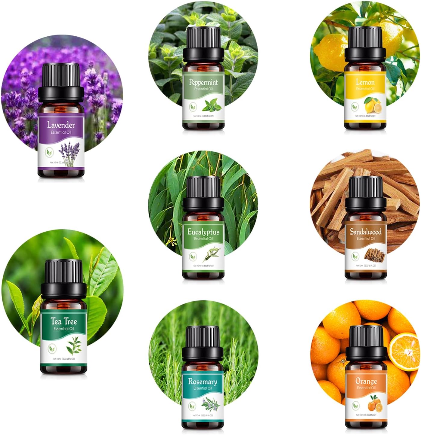 500 ml Aroma-Diffusor mit 8 x 10 ml ätherischem Öl-Set, ätherisches Öl-Aroma-Diffusor, Ultraschall-Luftbefeuchter für Home Office SPA, ätherisches Öl, 14 LED-Farben mit 4 Timer-Einstellungen, Ideen-Geschenkset – Bild 3
