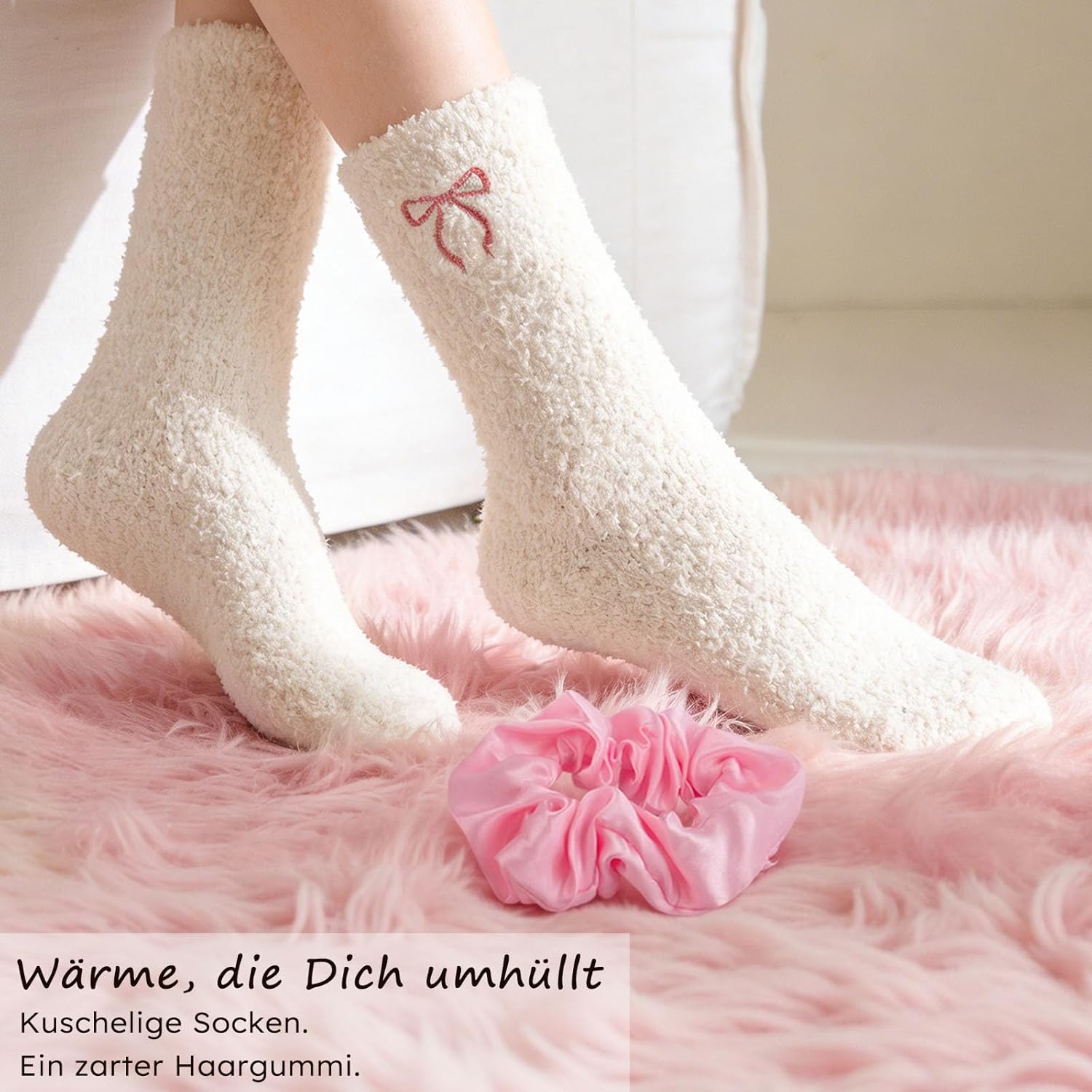 Luxuriöses Geburtstagsgeschenk für Frauen – Geschenkbox mit rosa Schleifen als elegantes Wellness-Geschenkset mit Duftkerze, Badebombe, Glasbecher und ausgewählten Beauty-Accessoires – Bild 5