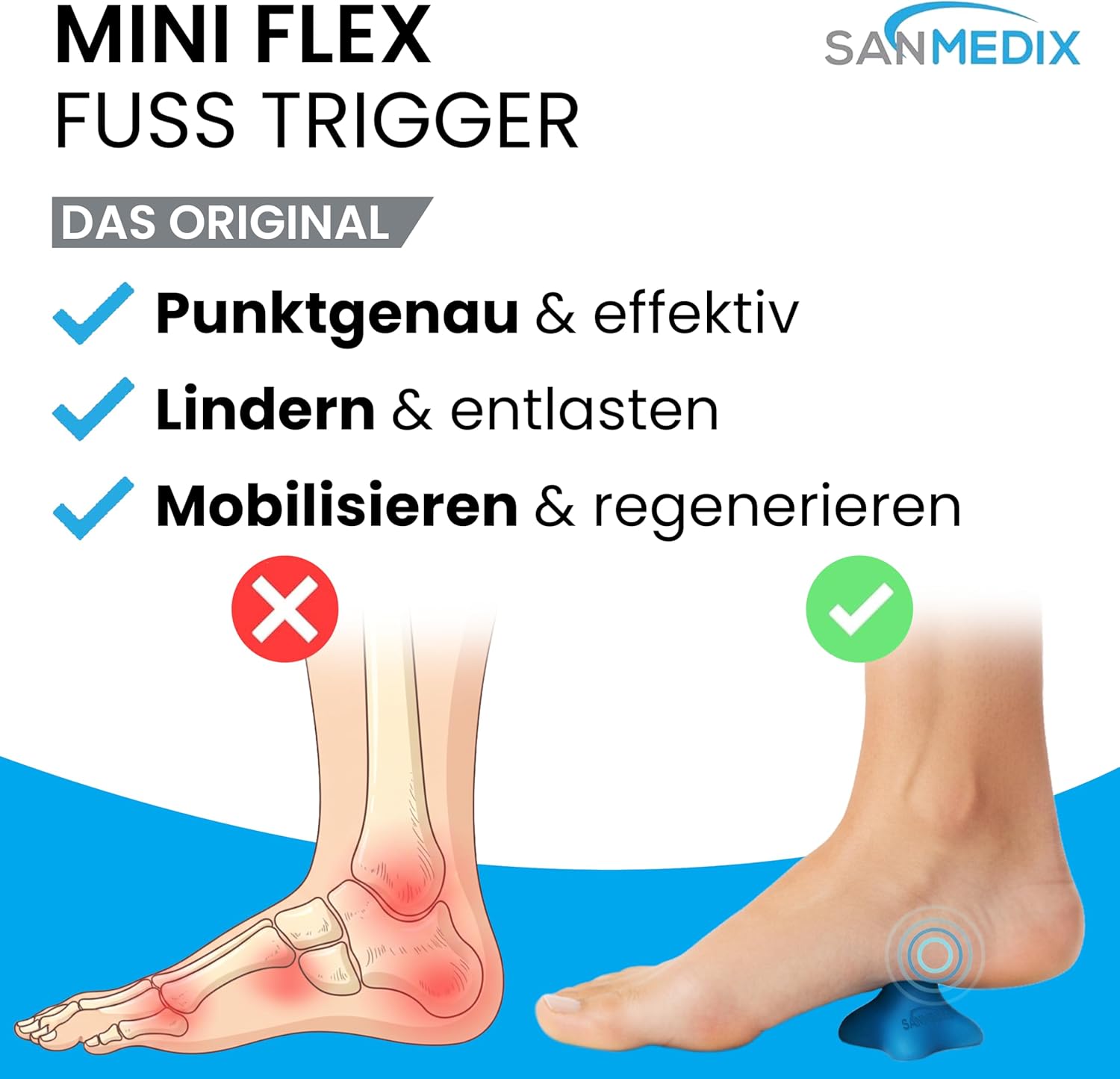 Mini-Fußauslöser – Triggerpunktschieber für Füße, kompaktes Fußmassagegerät für gezielte Fußmassage bei Plantarfasziitis und Fersensporn – Bild 2
