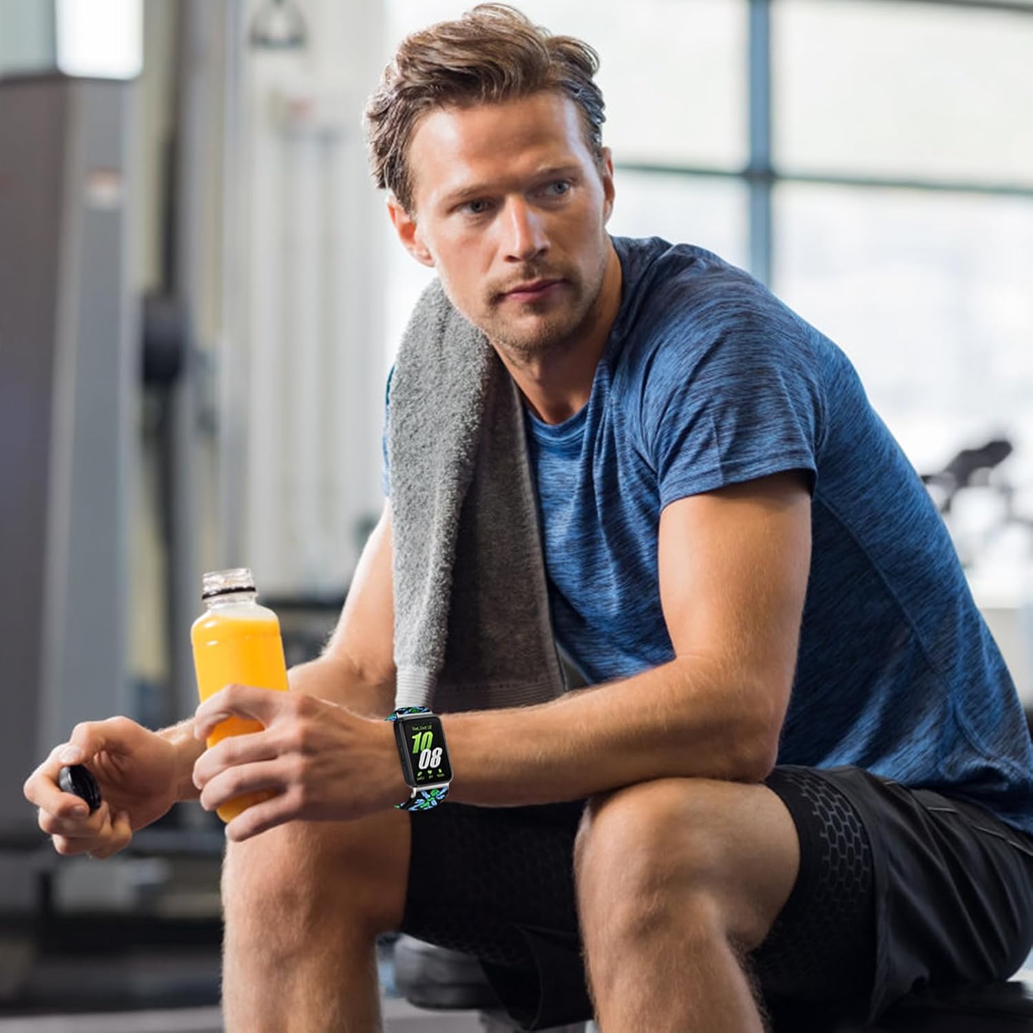 enkic Elastisches Armband kompatibel mit Samsung Galaxy Fit 3, dehnbares Nylon-Sport-Ersatzarmband, verstellbares Solo-Loop-Uhrenarmband für Samsung Galaxy Fit 3 Armband Damen Herren – Bild 7