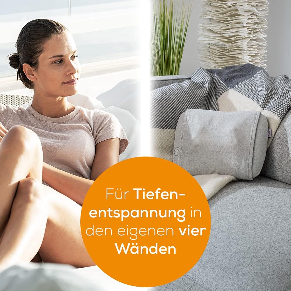 Beurer MG 145 Rücken- und Nackenmassagegerät für eine entspannende Shiatsu-Massage, Wärmefunktion, waschbarer Bezug, 4 Massageköpfe, 34x23x11cm, grau – Bild 4