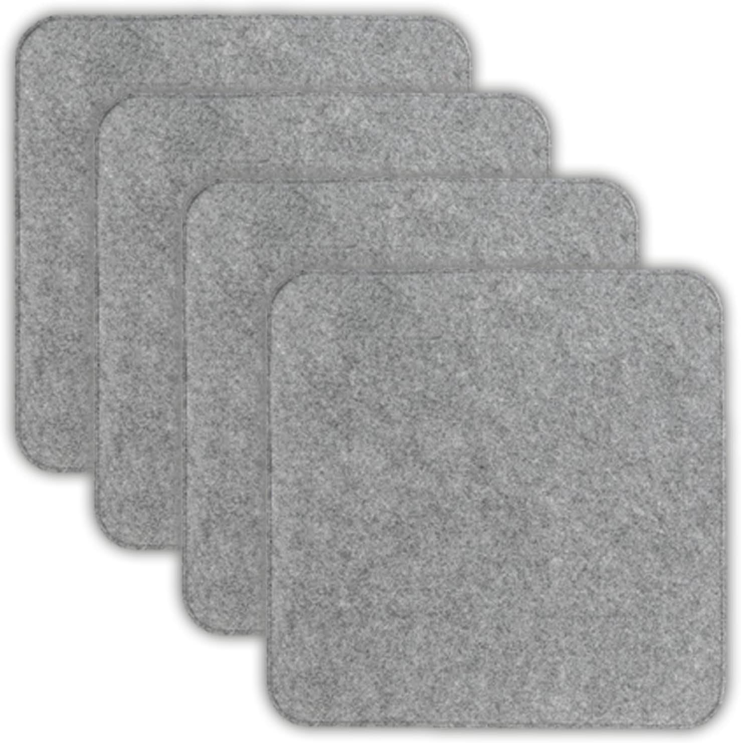4er Set Filz Sitzkissen eckig Anthrazit oder Grau 35 x 35 cm mit Anti-Rutsch-Noppen Stuhlkissen Sitzkissen Filzkissen (Grau)
