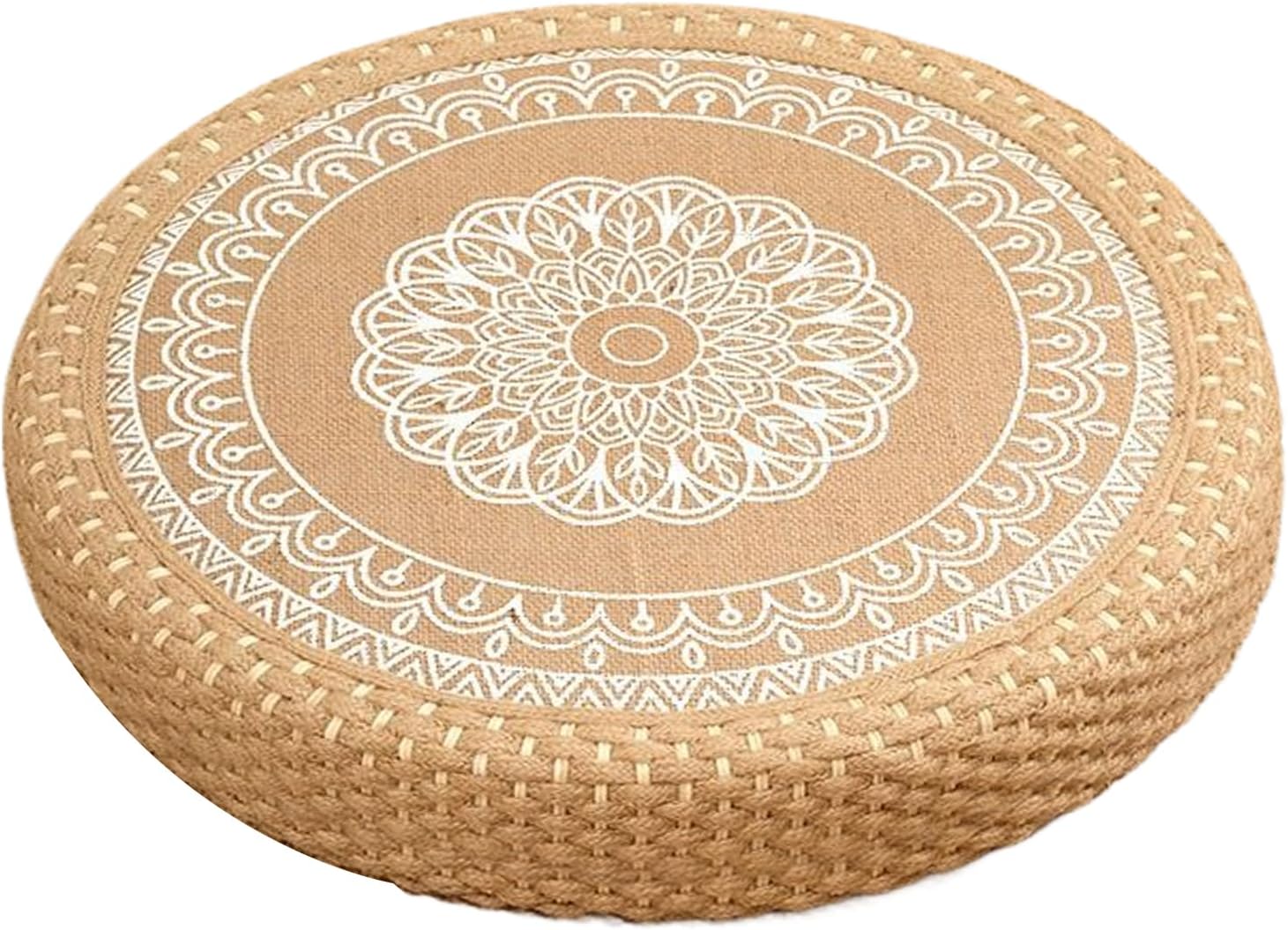 Yogakissen - Meditationskissen | Coussin Round Ground für Handy | waschbarer Baumwollbezug, Füllung mit Dinkelspelz | Stabiler und weicher Sitzkomfort für Kamin, Yoga, Wohnzimmer