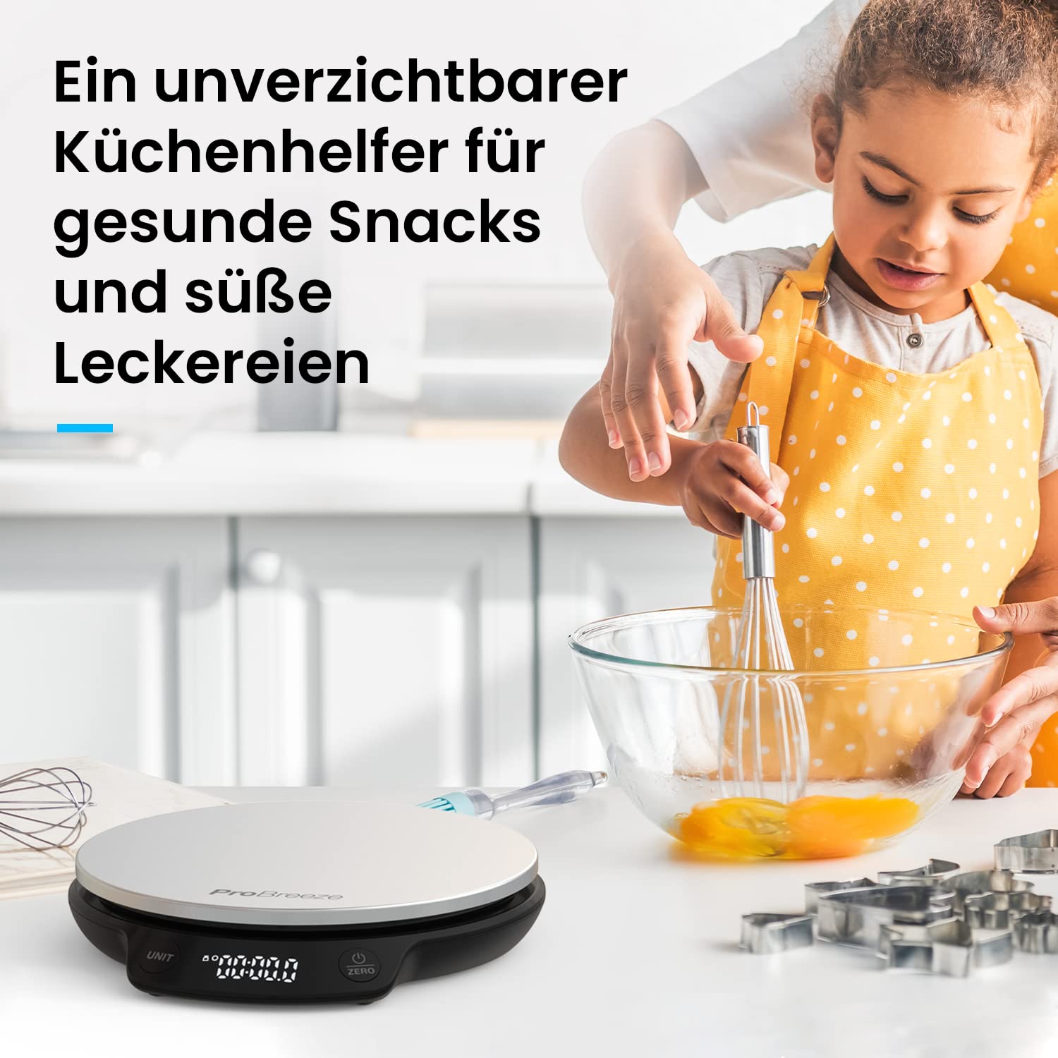 Pro Breeze Digitale Küchenwaage bis 5 kg – Professionelle Digitalwaage für präzise Messgenauigkeit bis 1 g, inklusive Flüssigkeitsmessung, mit großem LCD-Display und Tara-Funktion – Silber/Edelstahl – Bild 8