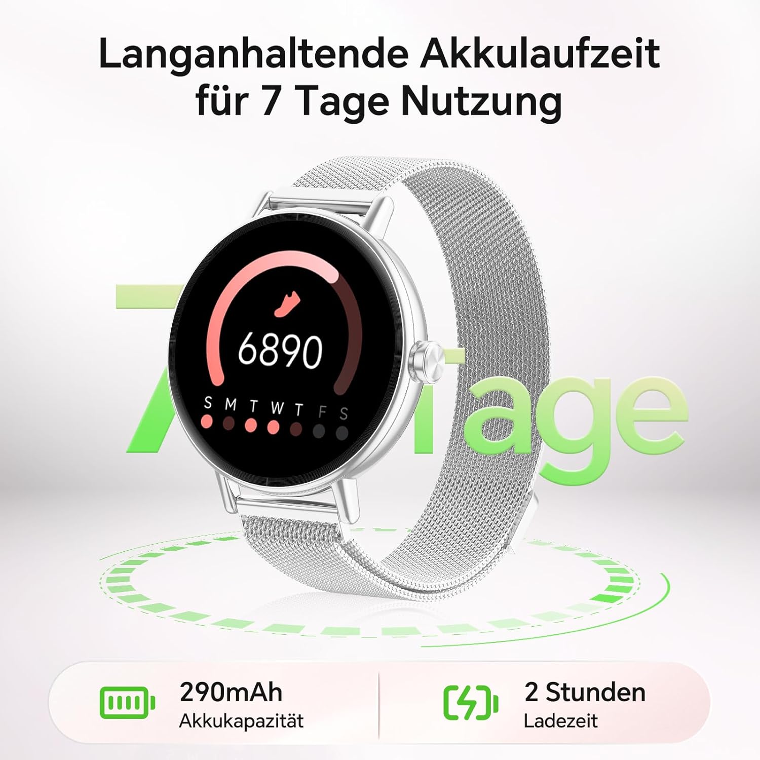 Gydom Runde Smartwatch für Damen, 1,27 Zoll, Smartwatch mit Telefonfunktion, Fitnessuhr mit SpO2, Herzfrequenz, Stress, Kalorien, Schlaf, Schrittzähler, 100+ Sportmodi, IP68, wasserdichte Sportuhr für iOS – Bild 7
