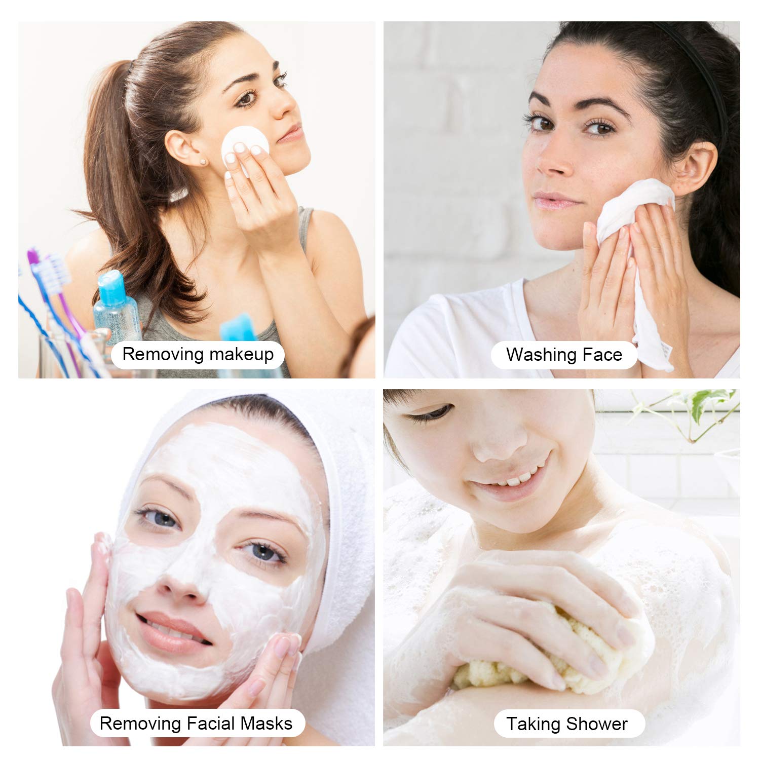 MWOOT 20 Stück Gesichtsreinigungstücher, Gesichtshautwaschlappen Reinigungstücher für Make-up und Hautpflege, waschbare Kosmetiktücher für die Gesichtshautreinigung, Waschen – Bild 7