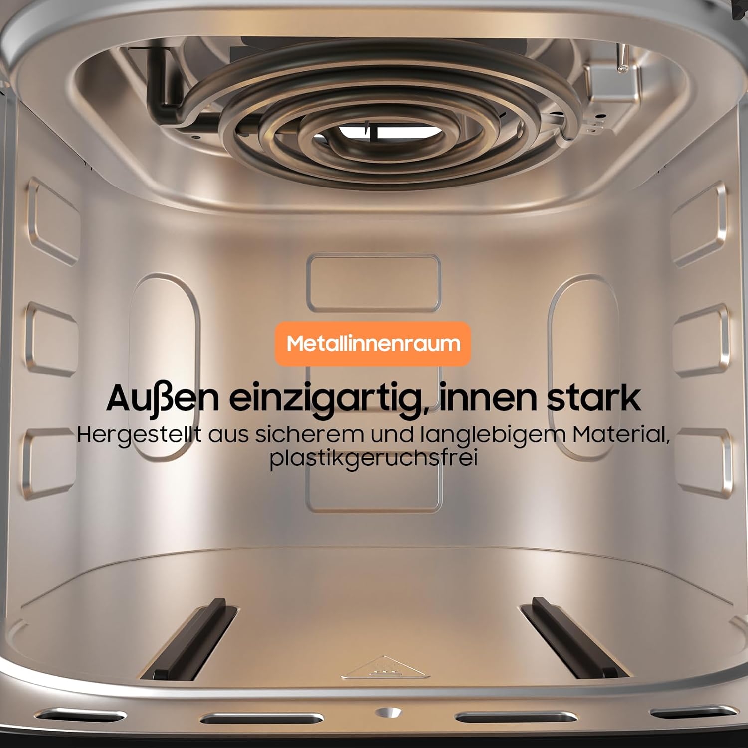 Heißluftfritteuse 6,5 L Airfryer XL – 1700 W Fritteuse ohne Öl mit Metallinnenraum | Heißluftfritteuse, Heißluftfritteuse, 8 Programme, digitales LED-Display, Timer, benutzerfreundlich, 80–200 °C, Rezeptbuch – Bild 3