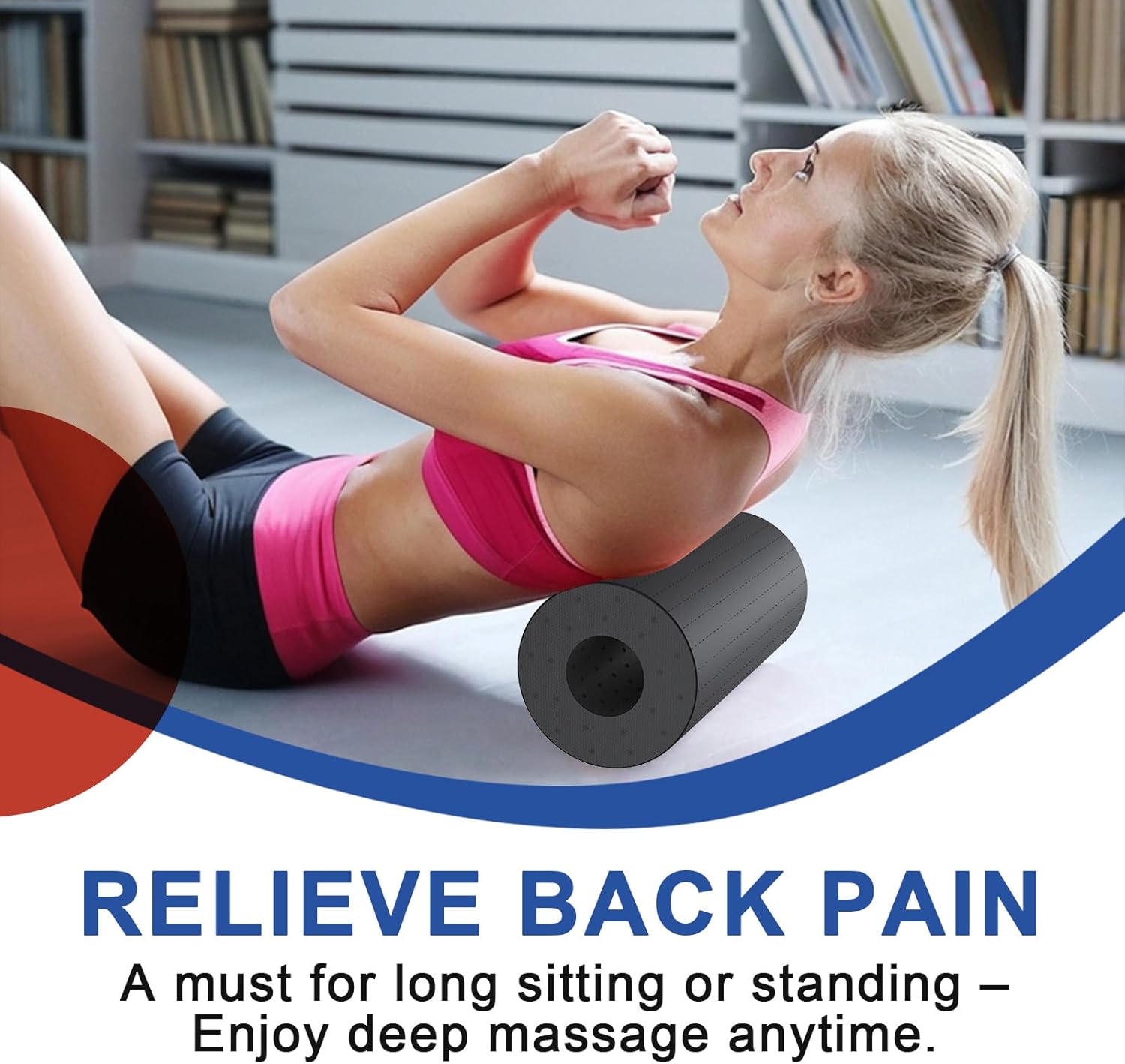 SURFOU Faszienrolle Wirbelsäule Rücken 29 x 15 cm, Massage-Schaumstoffrolle, nur 130 g, ultraleicht, für tiefes Gewebe, Muskelentspannung & Erholung, ideal für Fitness & Yoga zu Hause – Bild 3