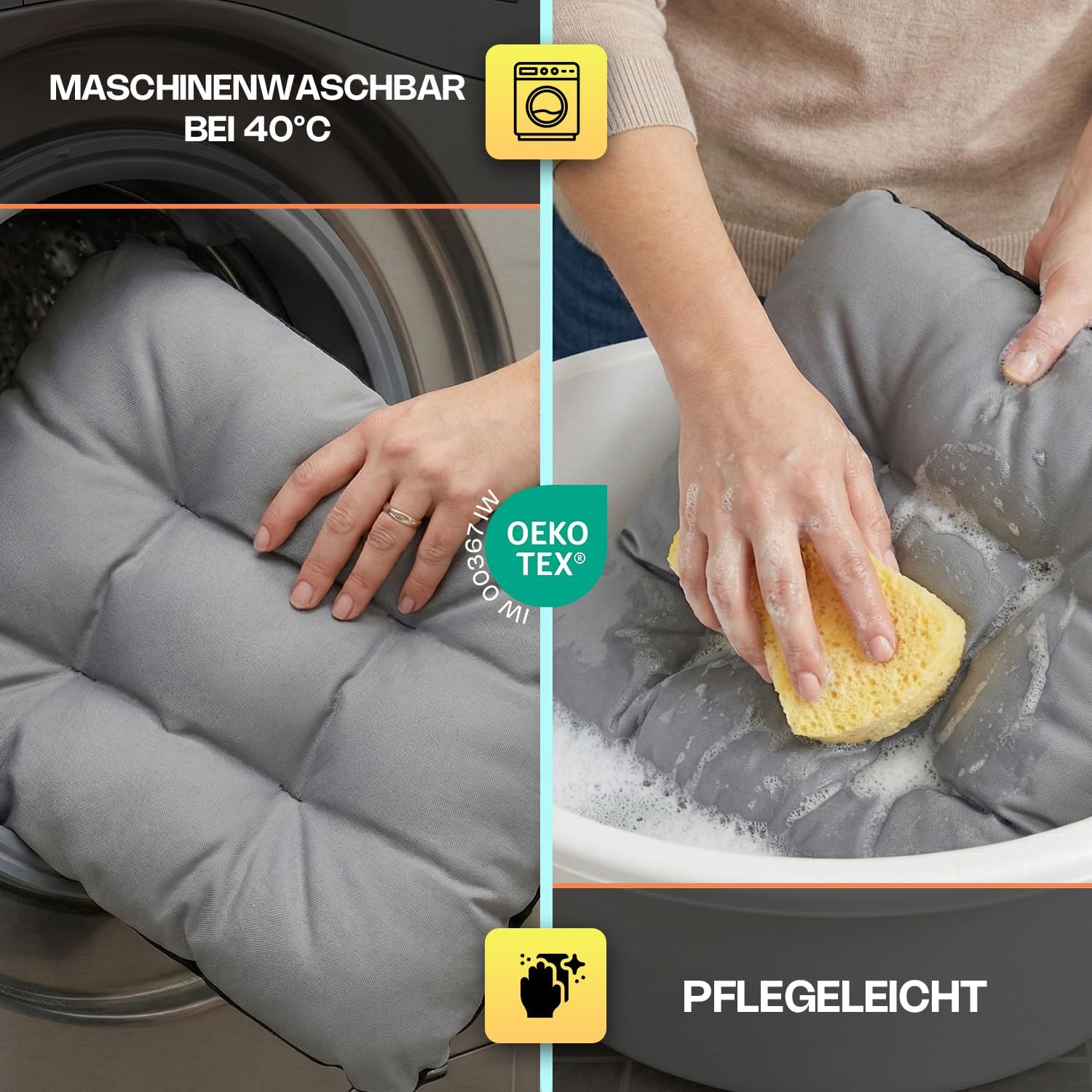 Superkissen24 Stuhlkissen-Set, 45 x 45 cm, für den Außen- und Innenbereich – Bild 6