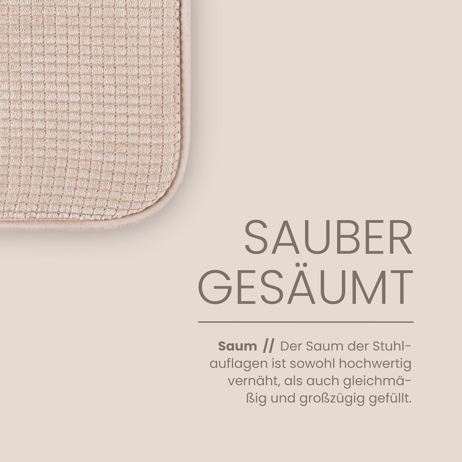Bestlivings Sitzkissen (2 Stück), Stuhlkissen mit rutschfester Unterseite, 38 cm x 38 cm, Öko-Tex-zertifiziertes Sitzkissen, einfarbig, Stuhlkissen, Stuhlkissen – Bild 3