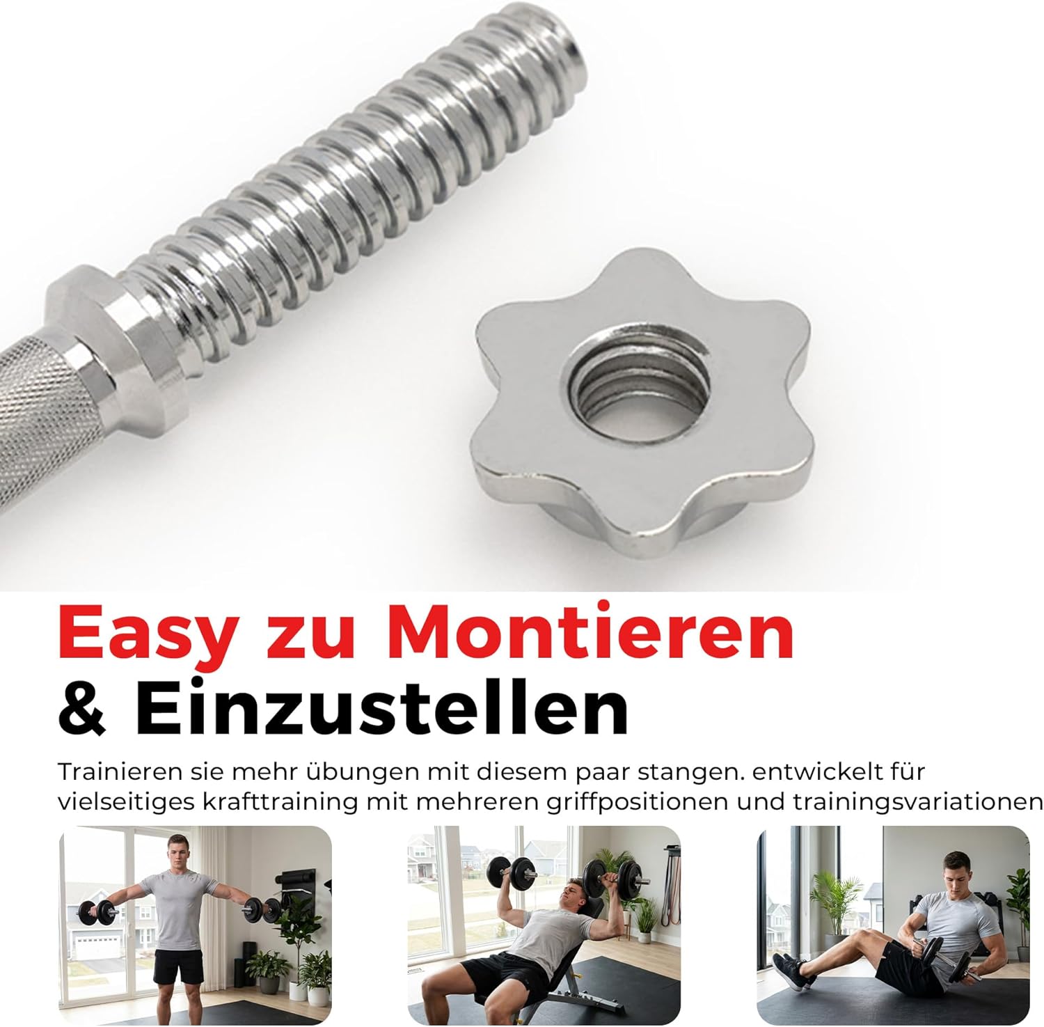 Right Way Fitness STDBH-14 14 Zoll Hantelstange mit Gewinde – Bild 6