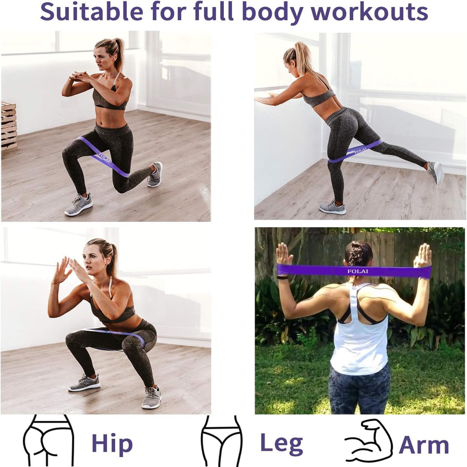 5er-Set Fitnessbänder Widerstandsbänder,Fitnessband mit Bungsanleitung auf Deutsch & Tragebeutel Resistance Bands Gymnastikband aus Latex Für Muskelaufbau Pilates Yoga – Bild 7