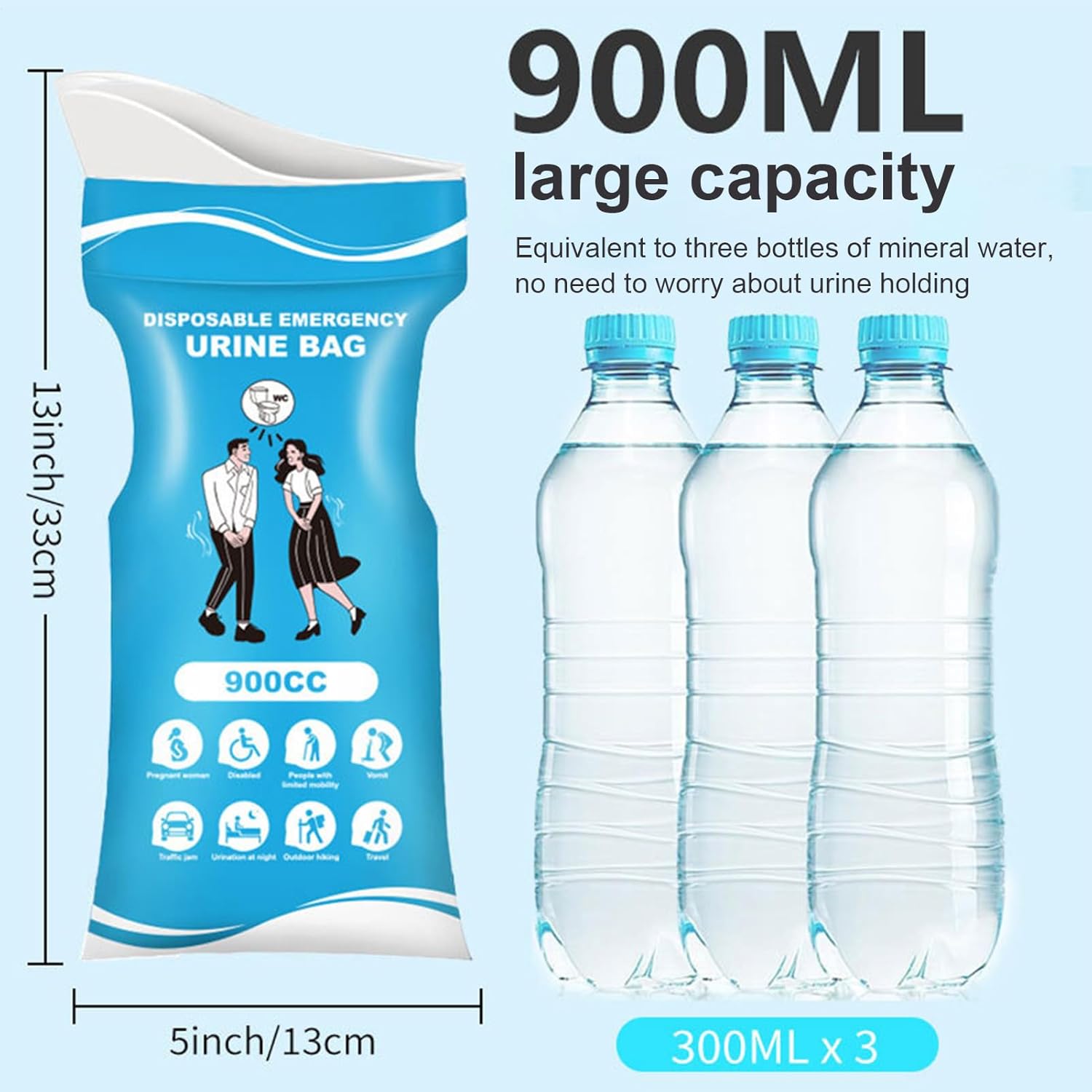 Reisetaschen, tragbarer Hygienebehälter für Frauen, 900 ml, auslaufsichere Hygieneprodukte für Erwachsene, Kinder, schwangere Patienten, Fahrer, Reisen – Bild 6
