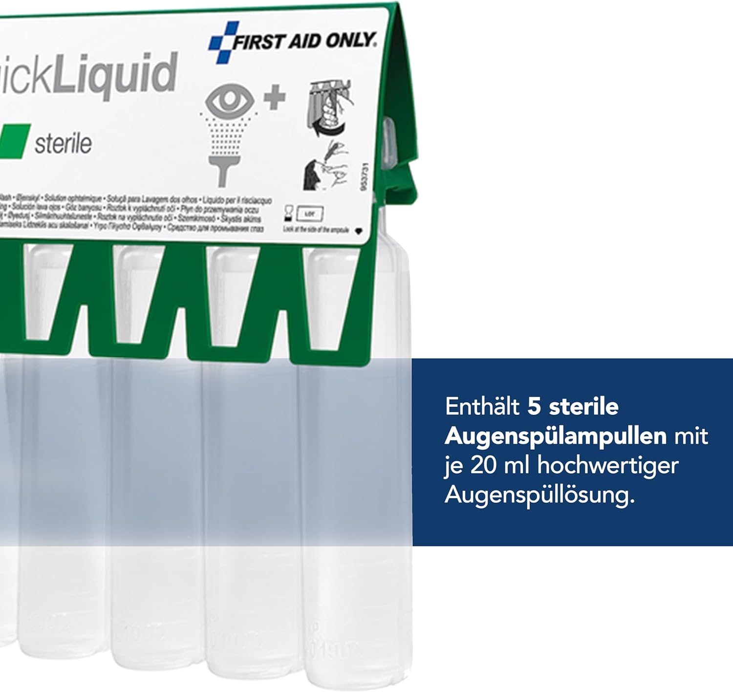 First Aid Only 20 ml QuickLiquid Augenspülampullen – 5er-Pack – Bild 2