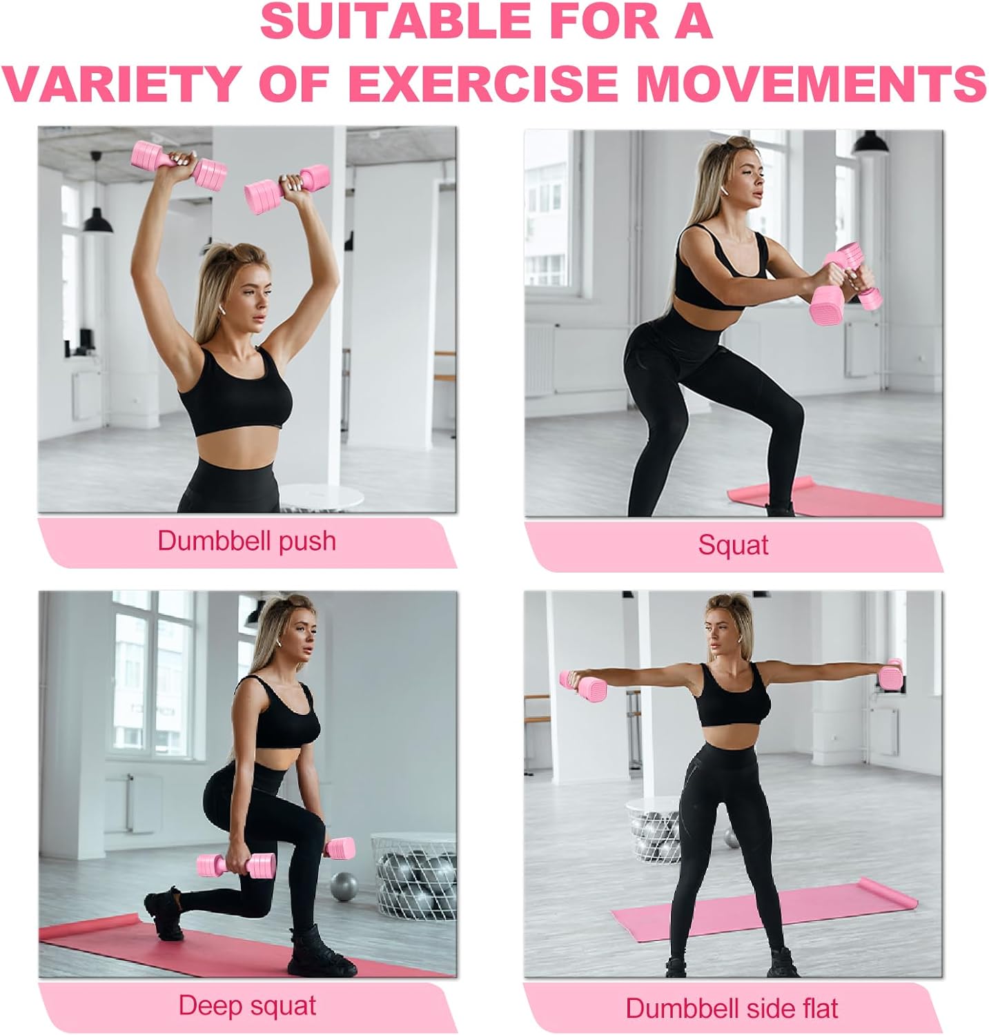 Passer 4,54 kg Hanteln verstellbar, 4-in-1 Hanteln verstellbar für Damen Herren, Hantel-Set, Hantel-Set, Hantel-Set für Zuhause, Fitnessstudio, Training, Krafttraining, Workout – Bild 7