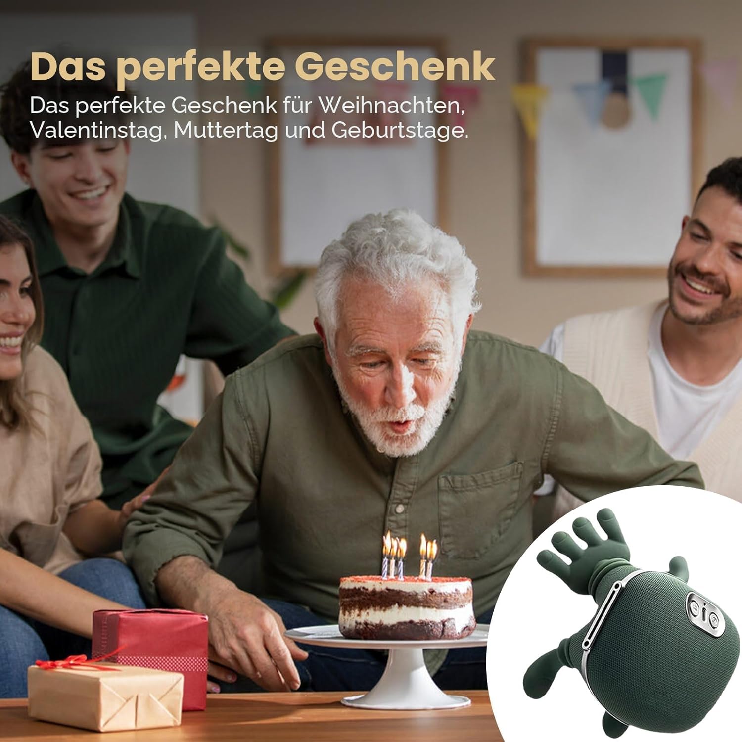 Massagegerät, 4D Bionic Heat Massagegerät, Schultermassagegerät für Nacken und Schultern mit Heizung, 3 Geschwindigkeitsstufen, 2 Wärmeeinstellungen (40 °C/45 °C), USB, für Zuhause/Müdigkeit lindern – Bild 8