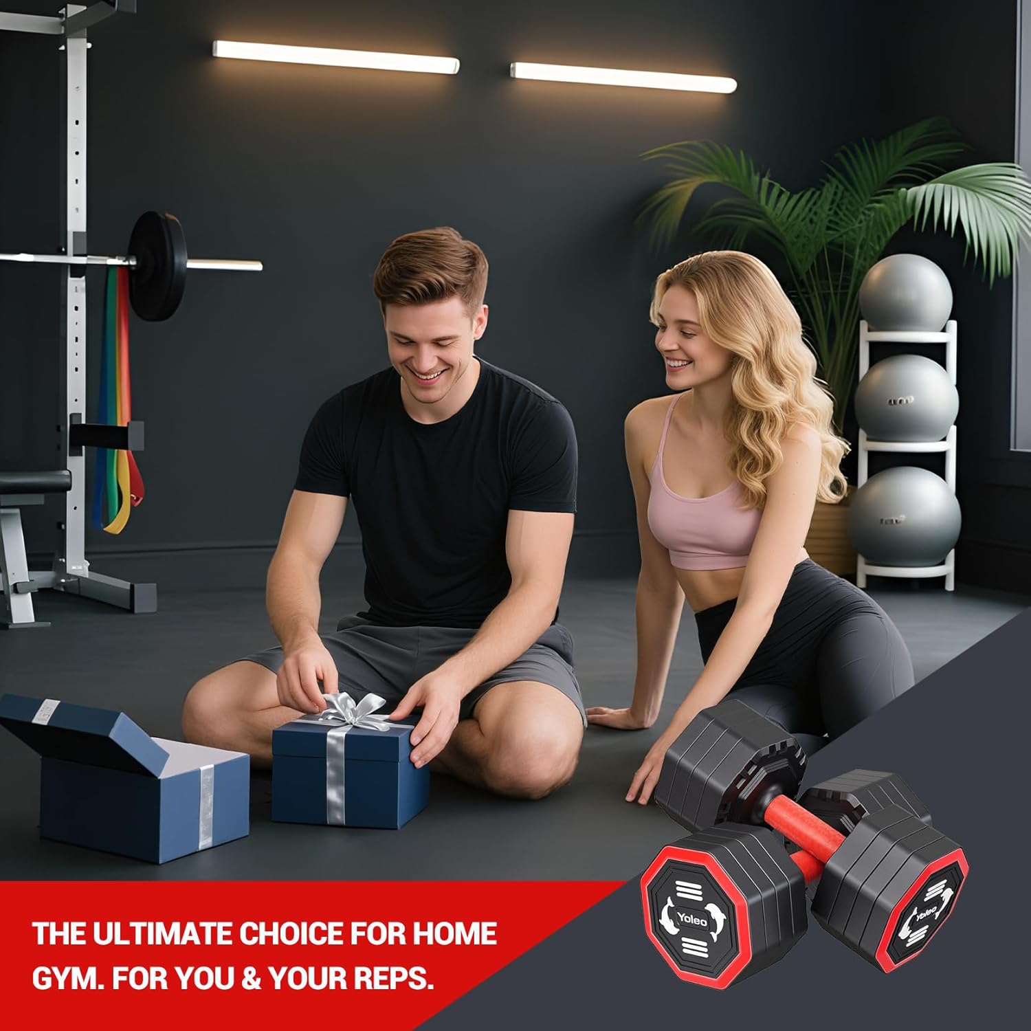 Yoleo Hantelset Verstellbare Hanteln, Adjustable Dumbbell Set 4 in 1 Premium Drehbare Befestigungsart Gewichte Tai-Chi-Stil 2/4/6/8/10/20/KG Kombinieren Sie es mit einem weichen TPU-Gummigriff – Bild 8