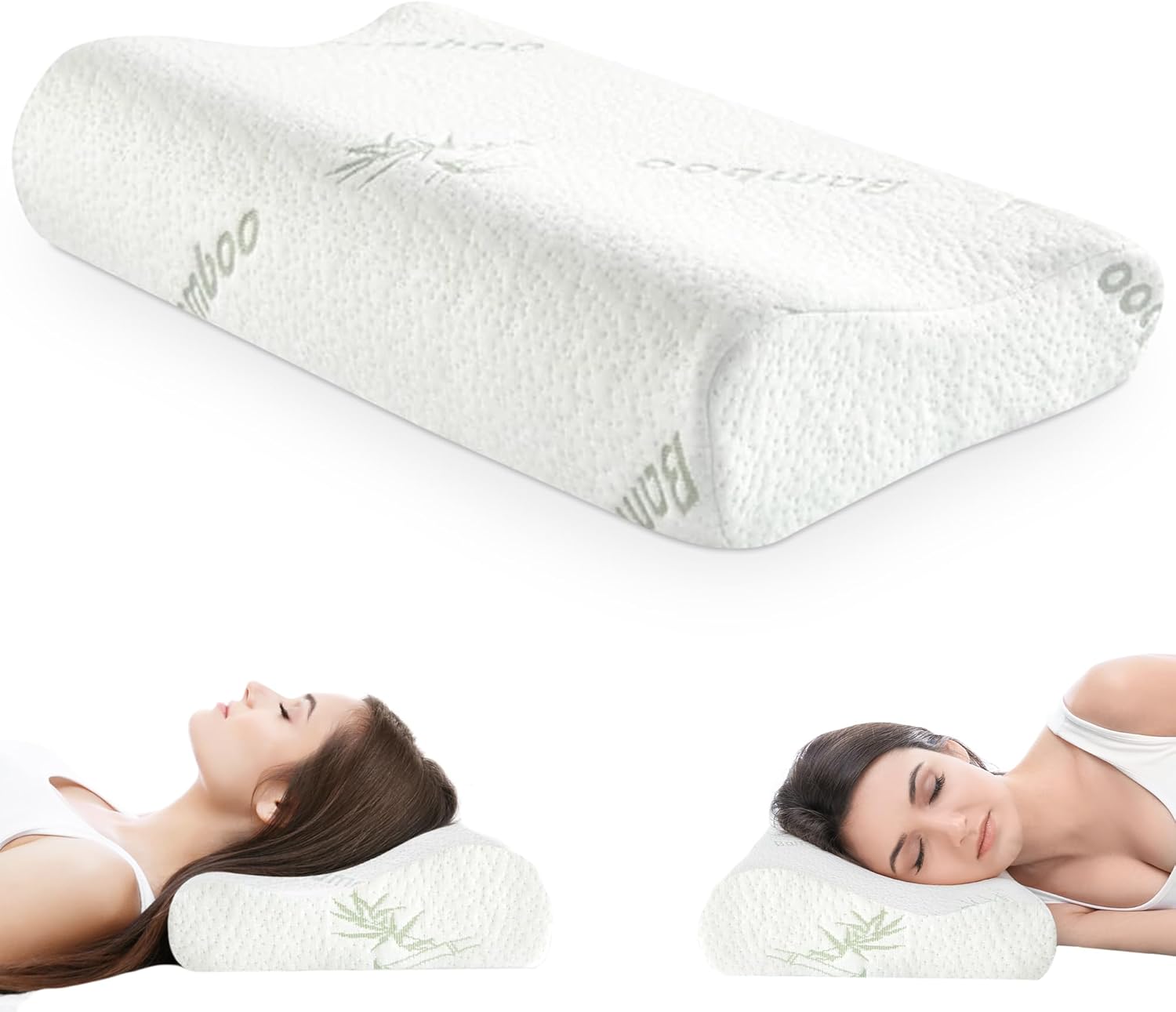 Orthopädisches Nackenstützkissen aus Memory-Schaum – ergonomisches Kissen für Seiten- und Rückenschläfer – atmungsaktives Kissen mit waschbarem Bezug