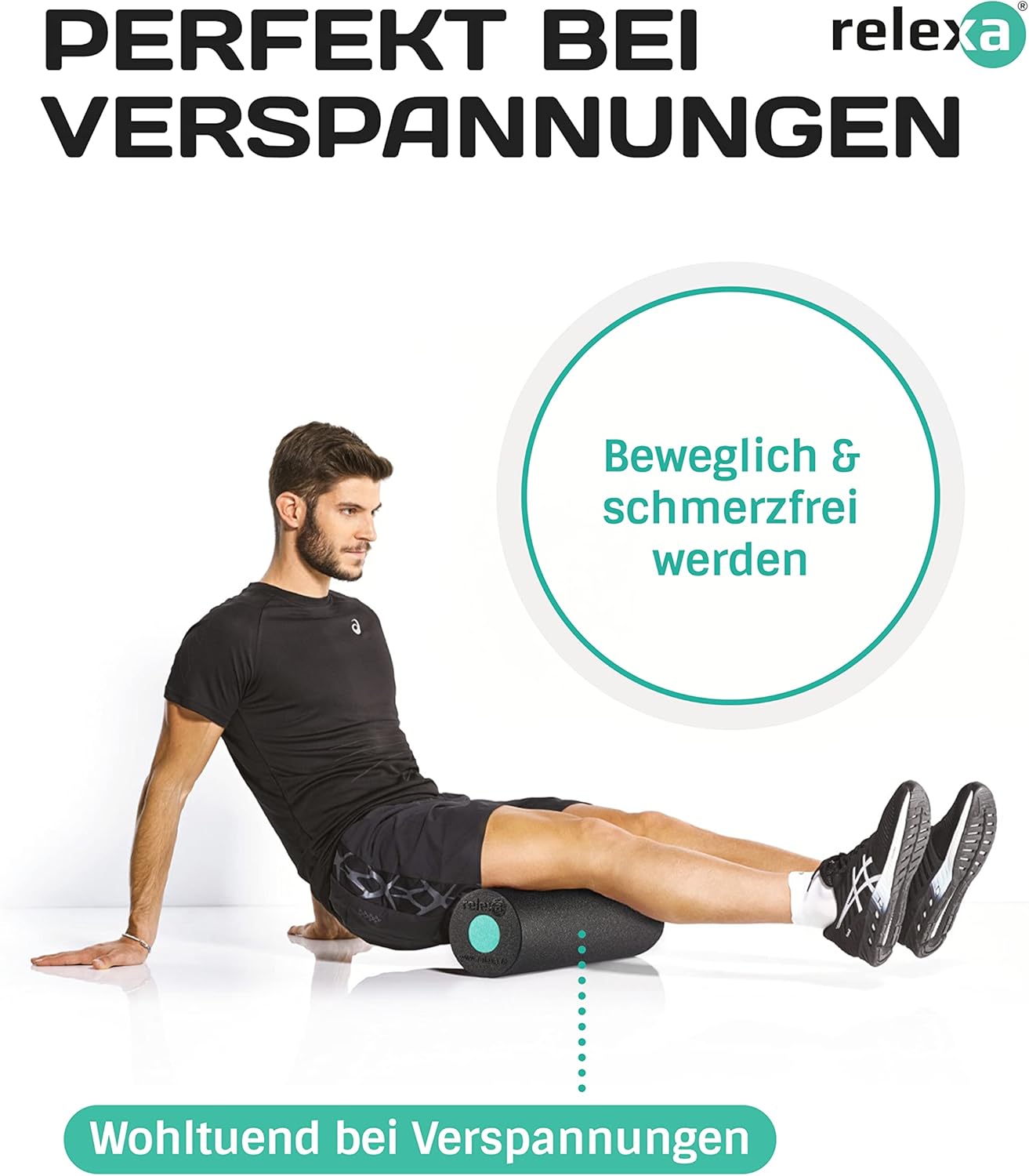 Relexa® 2-in-1 Faszienrolle für Faszientraining, Selbstmassage und Yoga – Bild 3