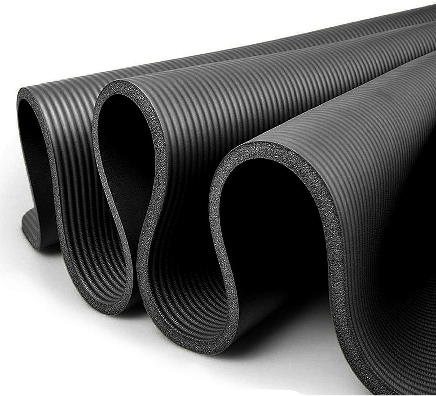 XXL Yogamatte, Pilatesmatte, Gymnastikmatte, Fitnessmatte mit Tragegurt, Phthalatfrei, SGS-zertifiziert, NBR Butadien-Acrylnitril-Kautschuk, 200 x 100 x 1,5 cm