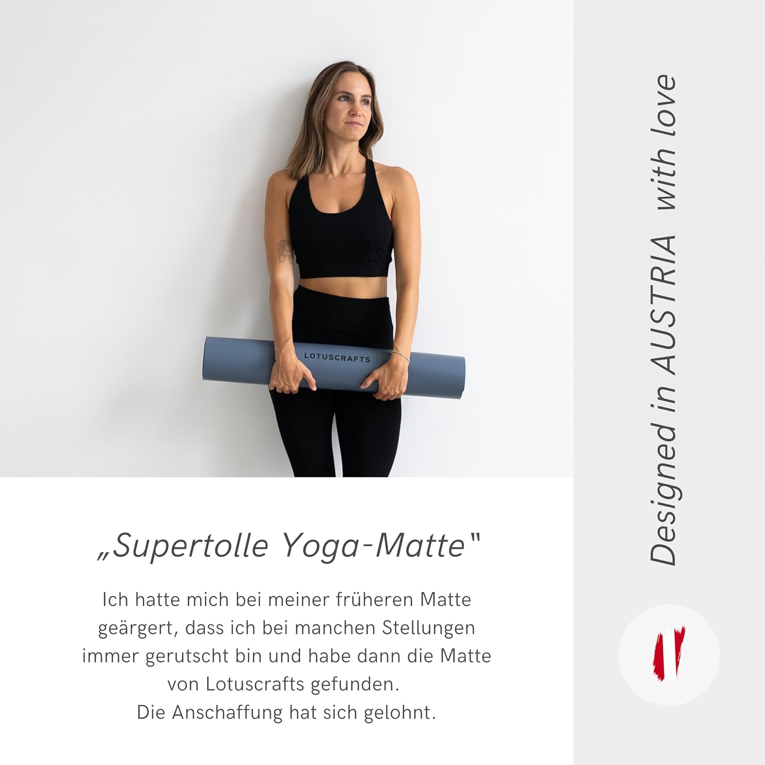 Lotuscrafts Yogamatte Pure – extrem rutschfeste PU-Oberfläche – ökologisch aus Naturkautschuk – professionelle Yogamatte ideal für Hot Yoga und Ashtanga Yoga – extra breit (183 x 66 x 0,4 cm) – Bild 6
