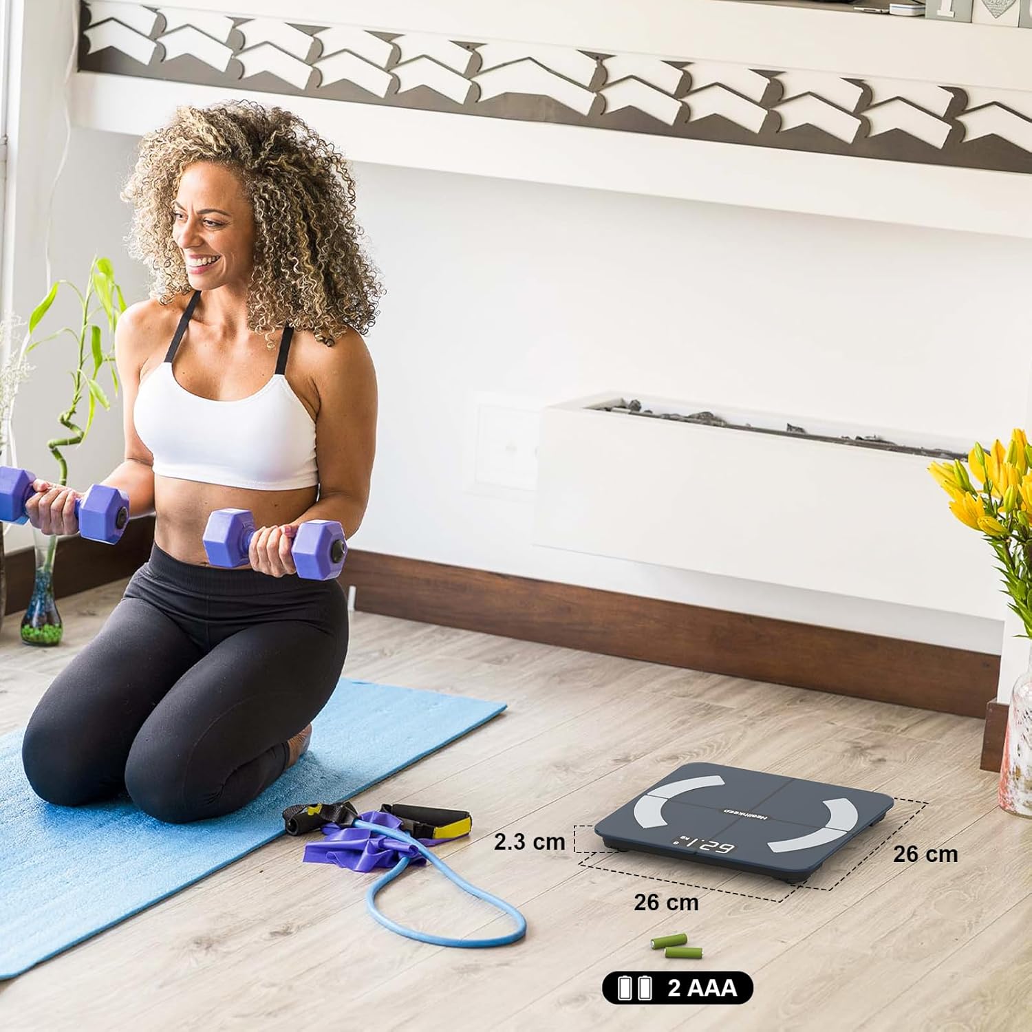 Renpho Körperfett-Personenwaage, Bluetooth-Personenwaage mit App, intelligente digitale Waage für Körperfett, BMI, Gewicht, Muskelmasse, Wasser, Protein, Skelettmuskel, Knochengewicht und BMR, Schwarz – Bild 7