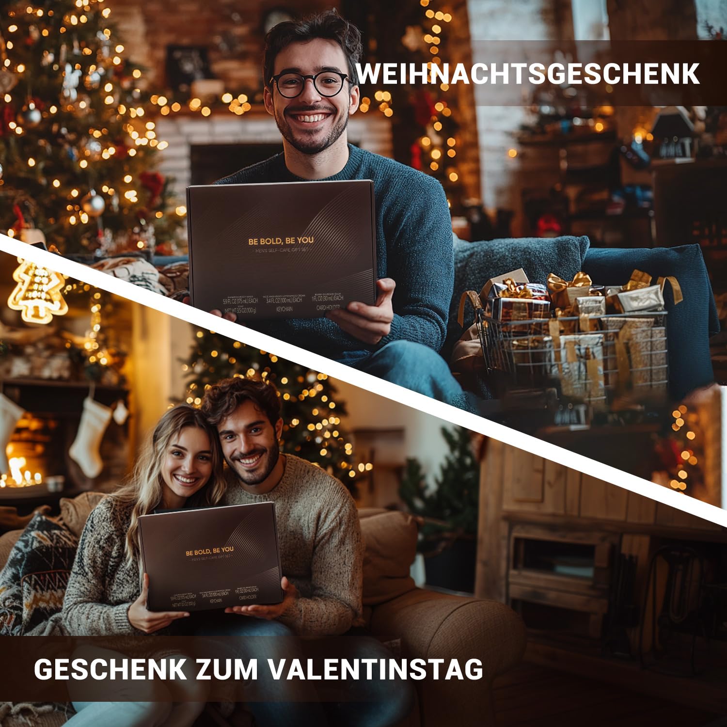 BODY & EARTH Geschenke für Männer – Sandalwood Männerpflege-Geschenkset, 10-teiliges Pflegeset mit Bartöl, Balsam, Shampoo & Accessoires, Geburtstagsgeschenk für Männer, Vatertagsgeschenk – Bild 7