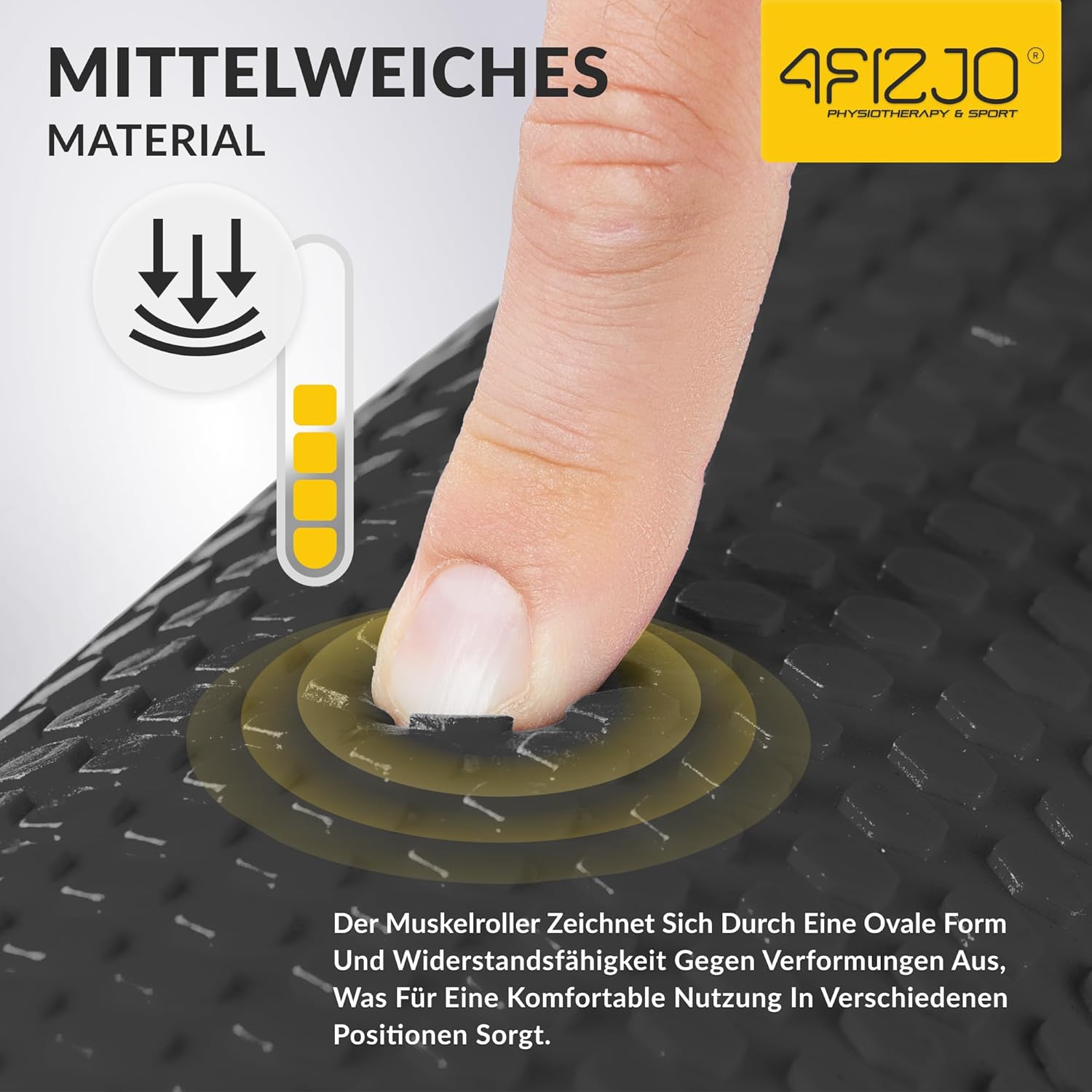 4FIZJO Faszienrolle mit Noppen aus EVA-Schaum, Durchmesser 15 cm, Länge 90 cm, Massagerolle, Rückenrolle, leicht, langlebig, mittlere Härte, Faszientraining, Massagetraining, schwarz – Bild 2