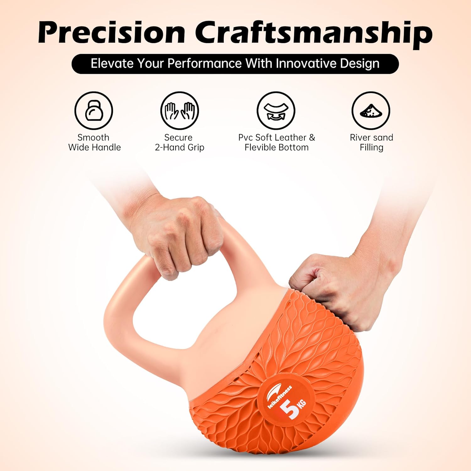 Leikefitness Soft Kettlebells, rutschfester Griff, Gewicht für Damen und Herren, gepolstert, schlagfest, Krafttraining, Kettlebell, Heimtraining – Bild 2