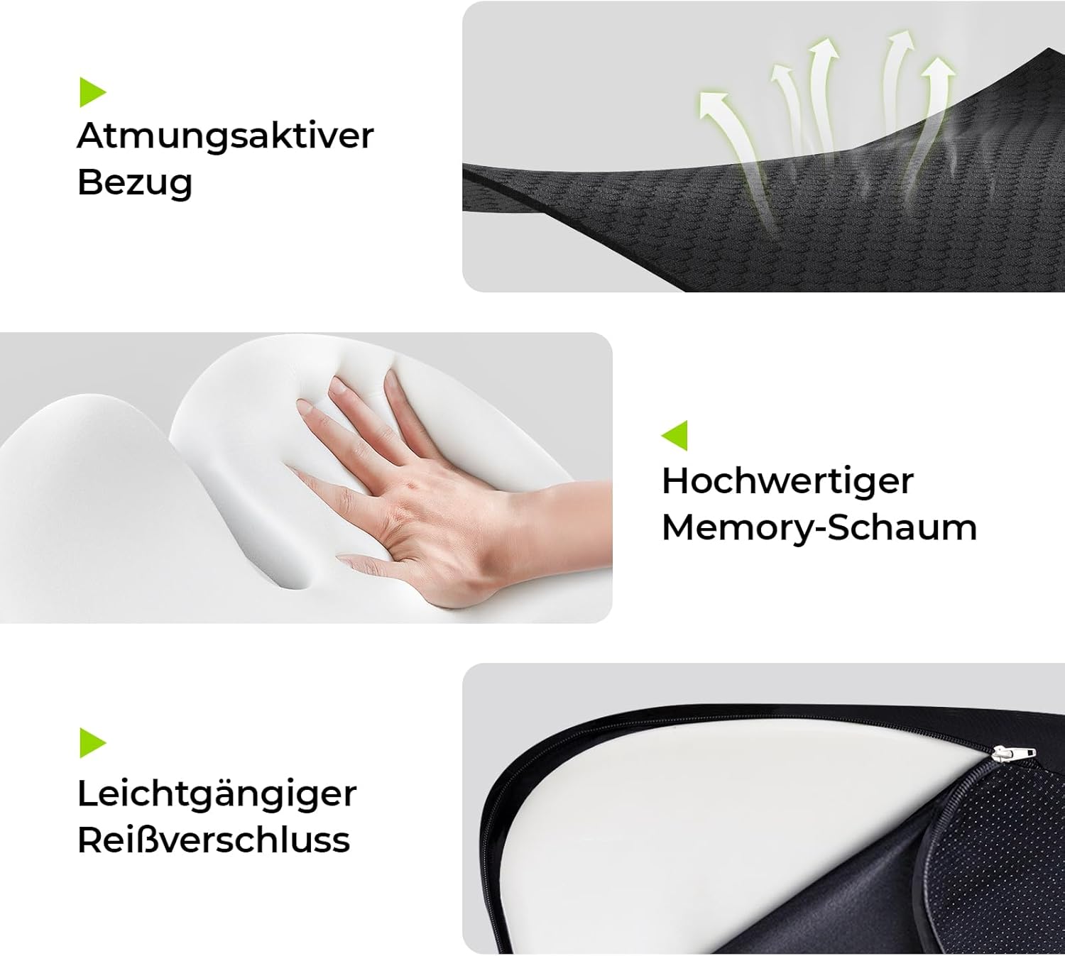 AUVON U-förmiges Auto-Keilkissen mit Sitzerhöhung und Haltungsunterstützung, Memory-Schaum-Sitzkissen zur Linderung von Steißbein-, Rücken- und Ischiasschmerzen, rutschfeste Unterseite – Bild 5