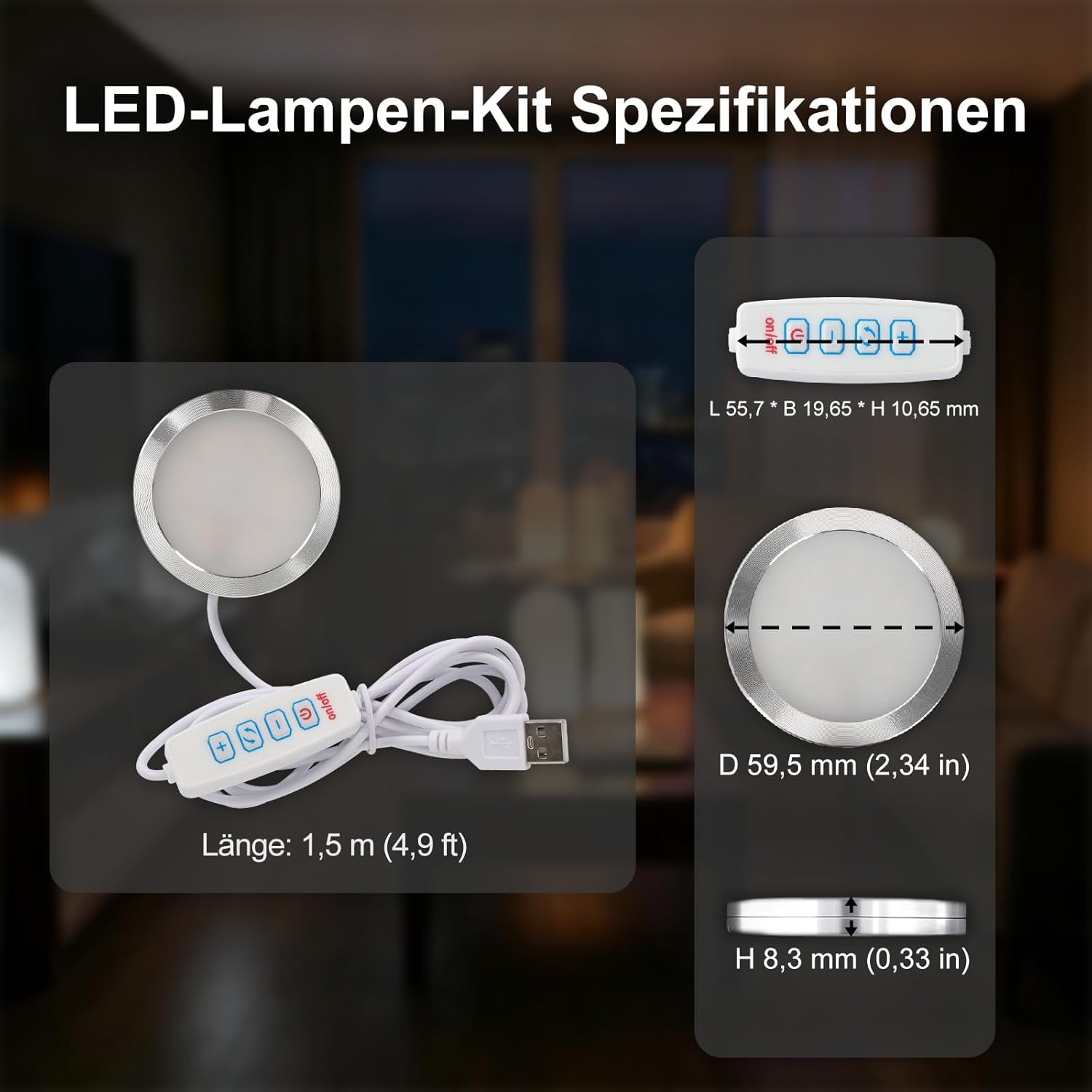 5-teiliges LED-Lampen-Set 001 Drei Farben für Bambu Lab H2D/X1/P1P/A1 Mini Makerworld für Anycubic Makeronline 3D-Drucker Licht DIY Hardware Modell Ersatzteile 5 V USB-betrieben – Bild 5