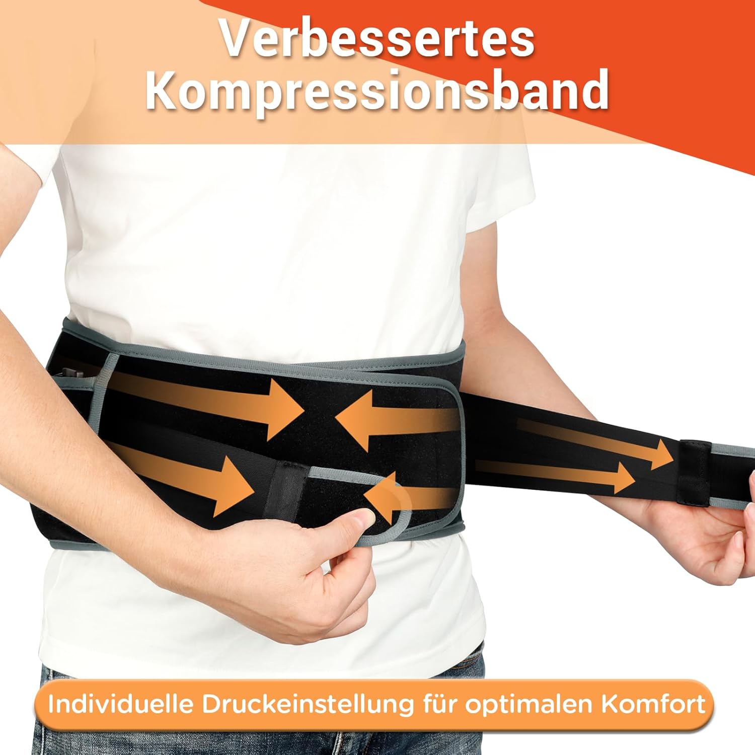 Comfytemp Wärmegürtel Vibrationsmassage für Rücken mit 25 Wh Akku, 155 x 20 cm kabelloses Massagegerät mit Kompressionsband, Rückenwärmer Heizgürtel USB-Heizkissen Geschenke für Mütter, Frauen, Mama, Papa – Bild 4