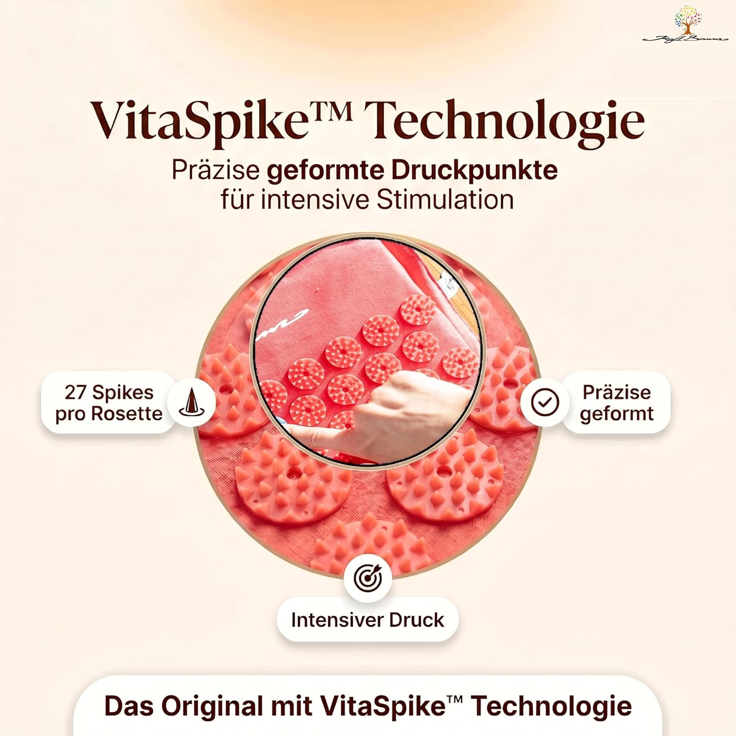 Akupressurmatte mit VitaSpike™-Technologie, Set mit Kissen & Tasche, Rücken-, Nacken- & Stressabbau, Baumwolle & Kokosfaser, Nadelmatte, Fakirmatte, Rückenschmerzen – Bild 2