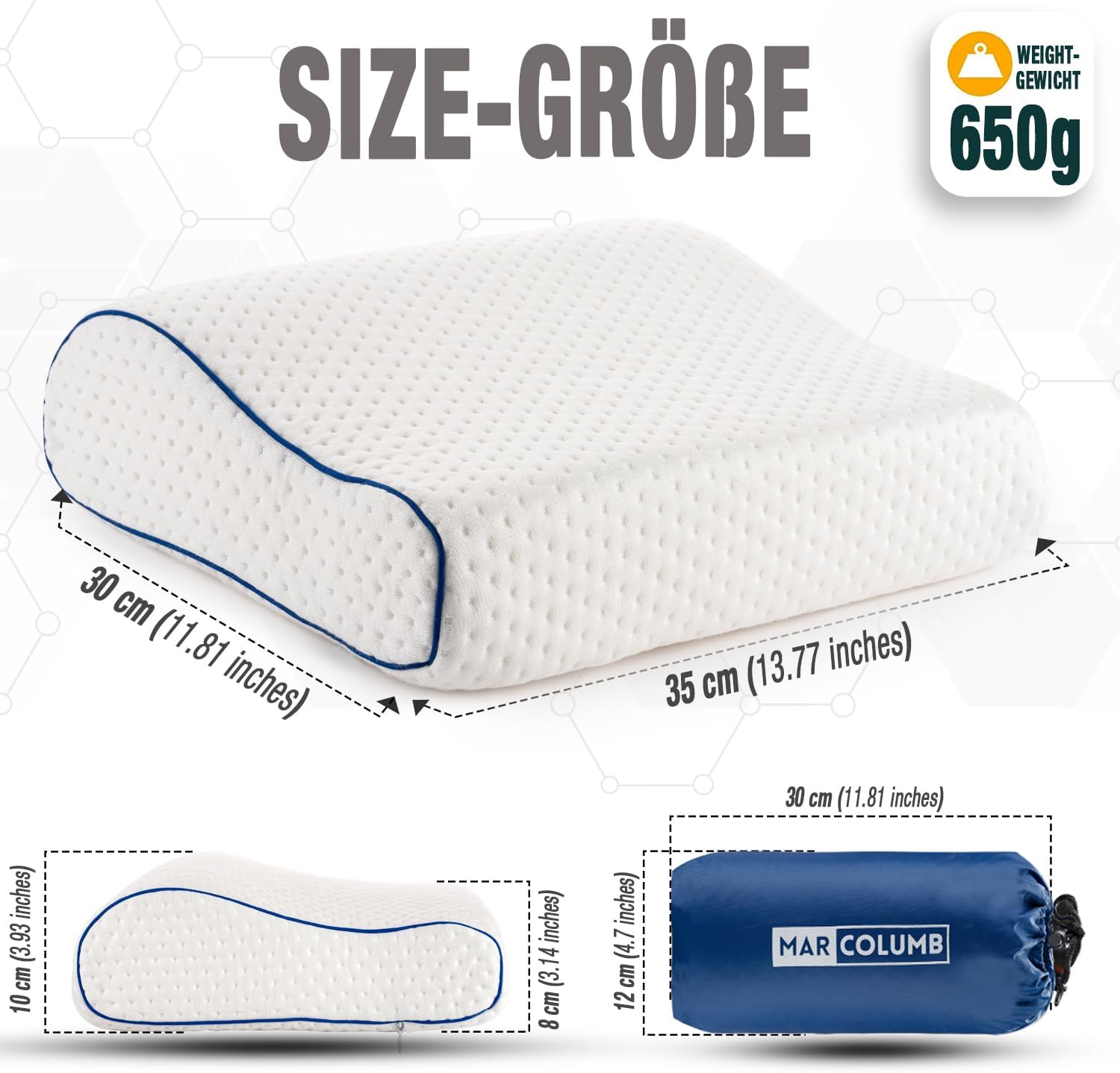 Reisekissen, Campingkissen, ergonomisches Memory-Schaum-Kissen mit temperaturregulierendem Bezug, Öko-Tex, hergestellt in Grün – Bild 4