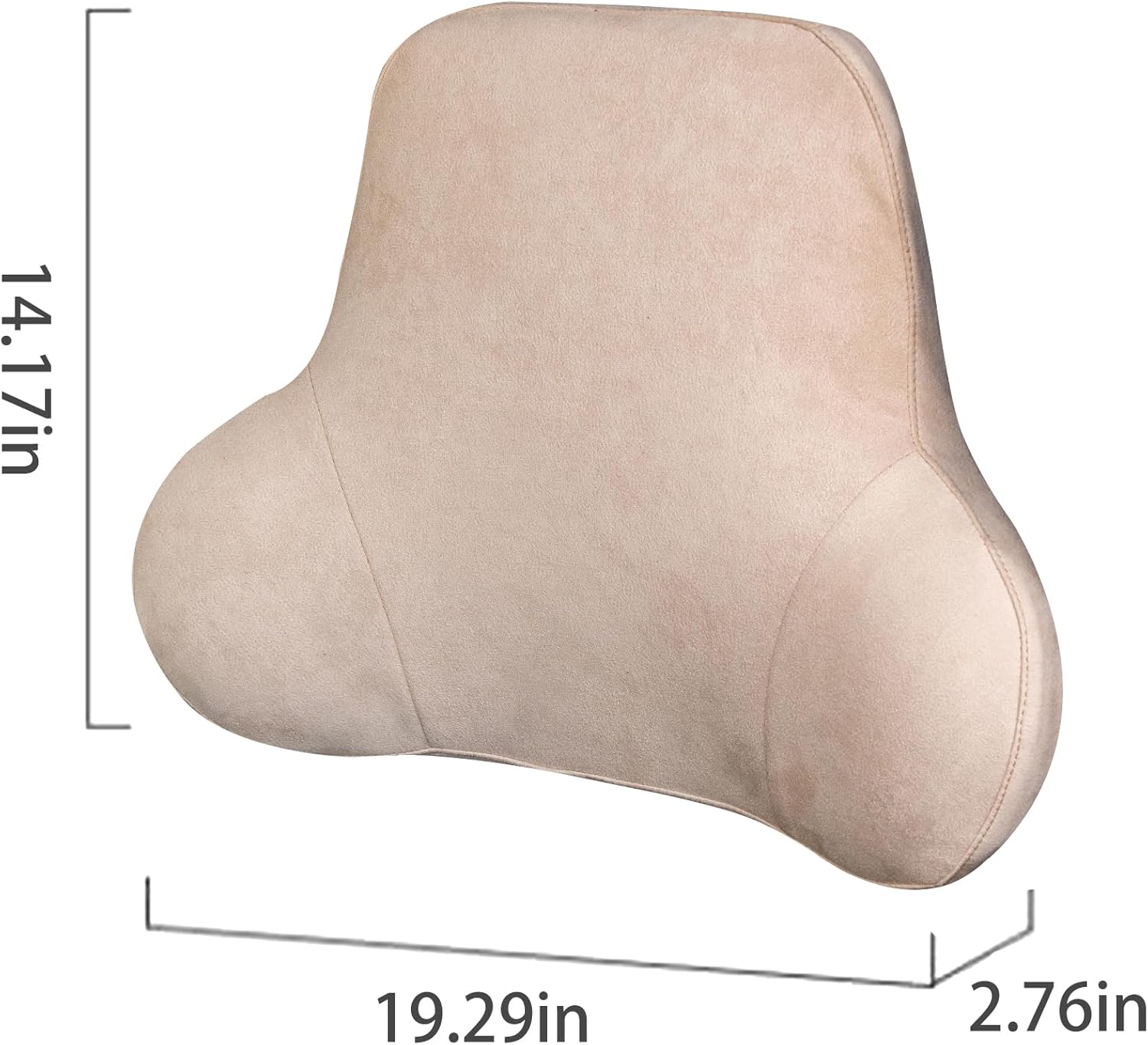 Lendenwirbelstütze, Auto-Lendenkissen, Memory-Schaum mit abnehmbarem Wildlederbezug – ergonomisches Rückenkissen für Auto und Büro, Beige – Bild 6