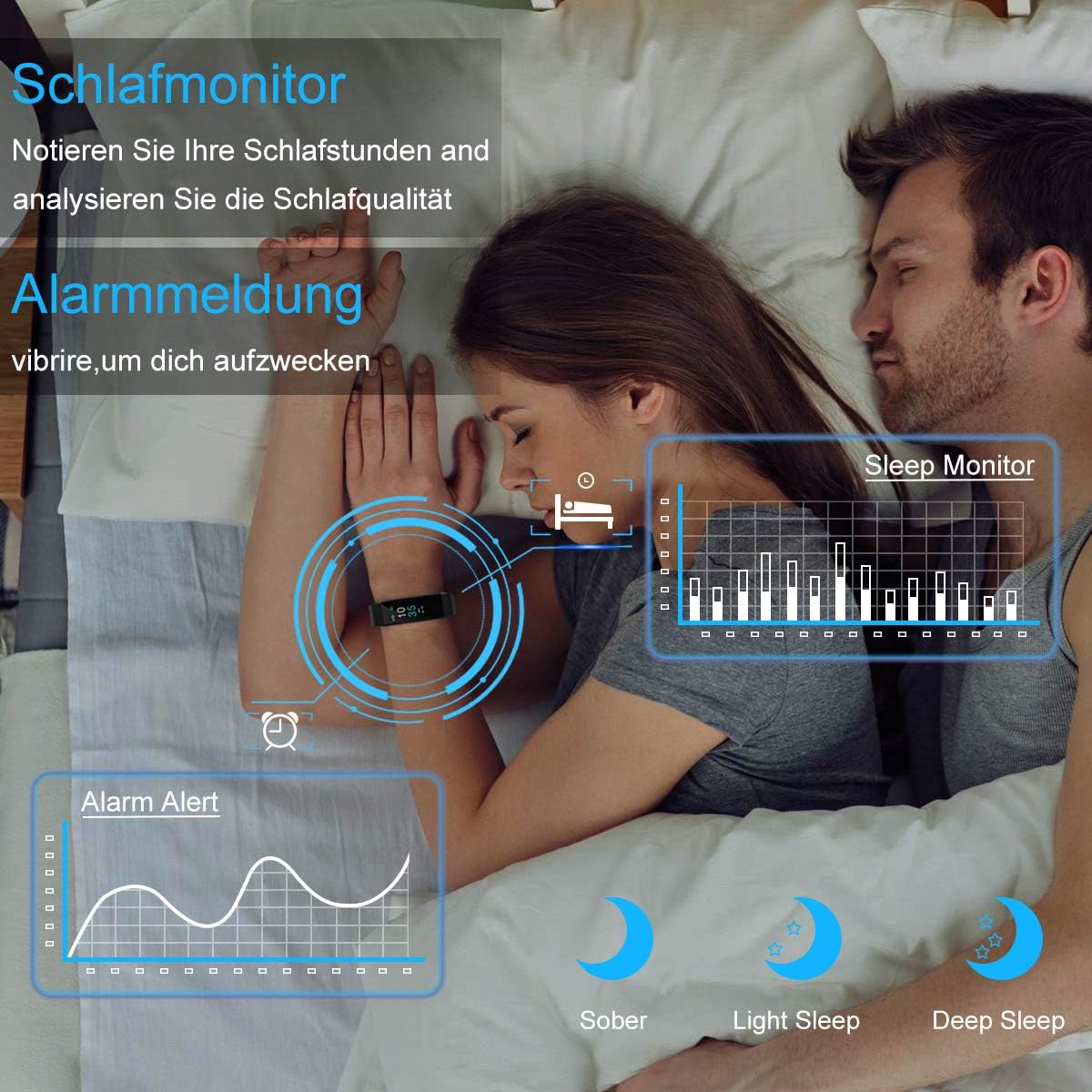 LEBEXY Fitness Armband Schrittzähler, Fitness Tracker Kalorien, IP68 Wasserdicht, Smartwatch, Fitnessuhr, Sportuhr, Aktivitätstracker – Bild 4