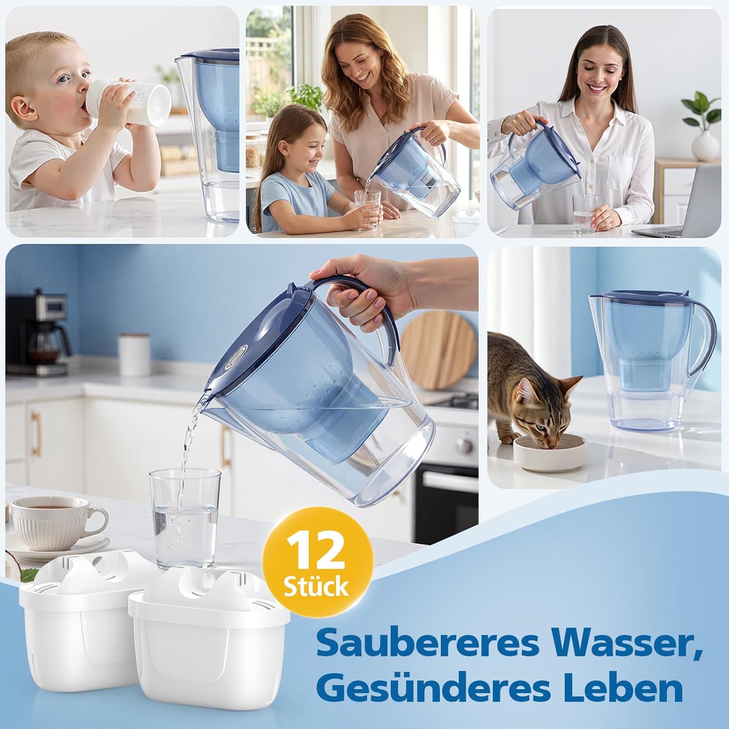 12 Stück Wasserfilterkartuschen kompatibel mit Brita Maxtra+, Filterkartuschen Ersatz für Brita Maxtra Plus, Style, Marella, Elemaris XL, Aluna Wassertank – Bild 8