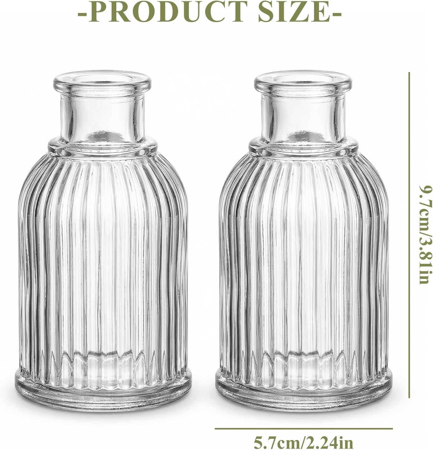 2 Stück Glasdiffusorflaschen, Aromatherapie Glasflasche, Leere Diffusor Flasche mit römischen Streifen, Glasflaschen für Raumduft Diffusor, für Wohnzimmer Schlafzimmer Badezimmer Spa (100, Milliliter) – Bild 2