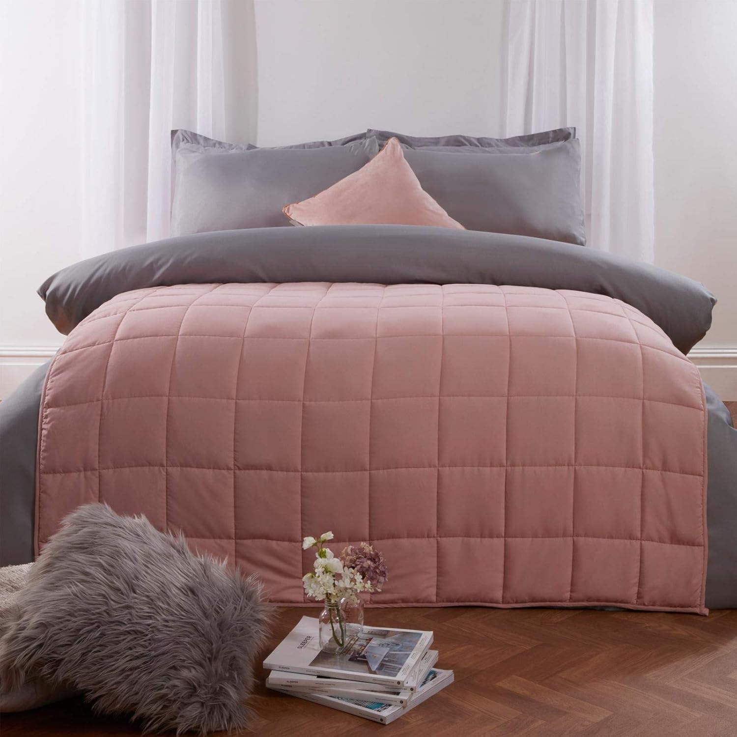 Brentfords Gewichtsdecke 8 kg, Decke für Erwachsene, 150 x 200 cm rosa – schwere Decke zum Schlafen – (Haftungsausschluss: Nur für Kinder ab 3 Jahren geeignet) – Bild 9