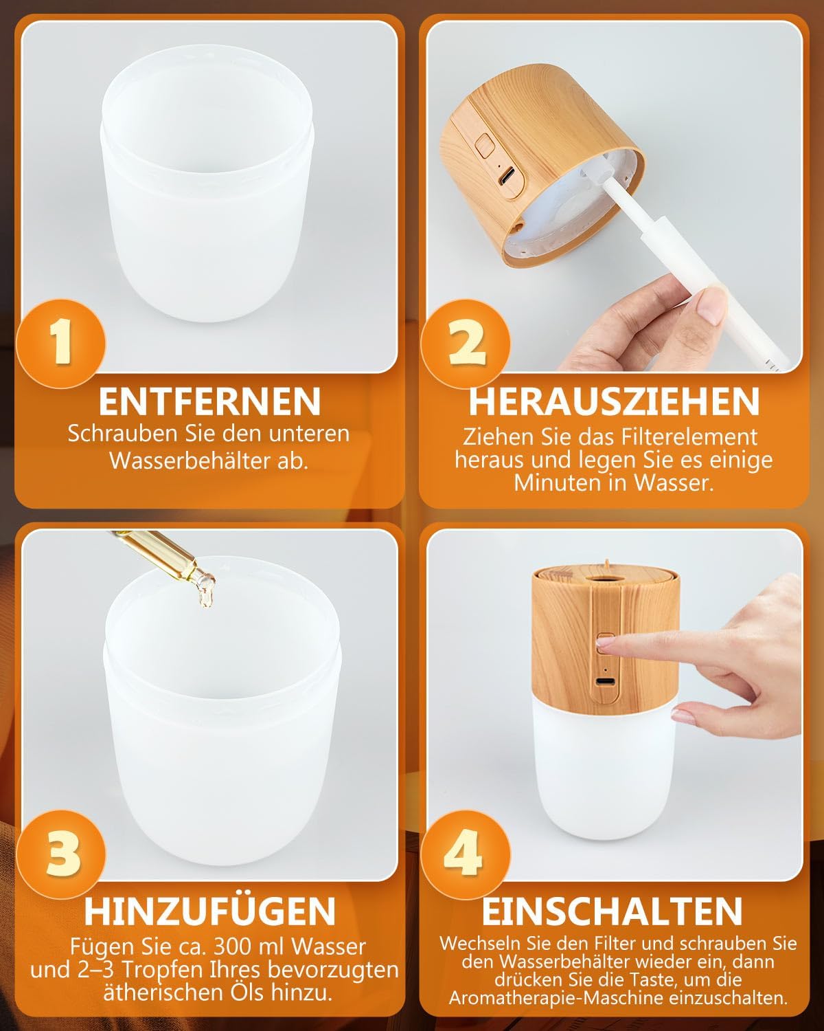 300 ml Aromadiffusor mit Quallenspray, Aromatherapie-Diffusor für ätherische Öle, automatische Abschaltfunktion, 7 LED-Licht-Duftdiffusor für Zuhause, Büro oder Yoga – Bild 5