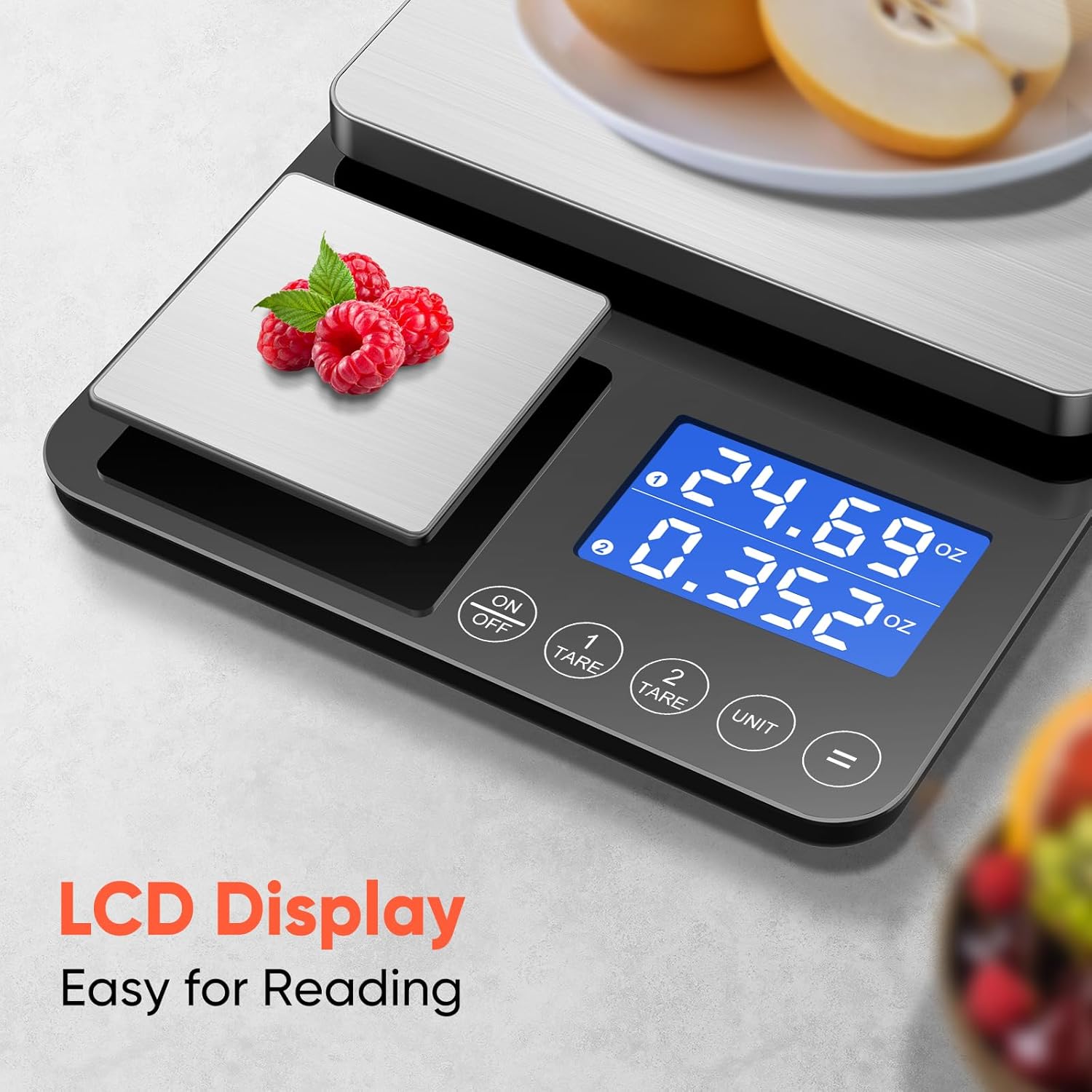 Digitale Küchenwaage 15 kg / 0,01 g, hochpräzise Zweibereichs-Küchenwaage mit Addierfunktion, Tara-Funktion, 7 Maßeinheiten, Küchenwaage zum Kochen und Brotbacken, inklusive Batterien – Bild 6