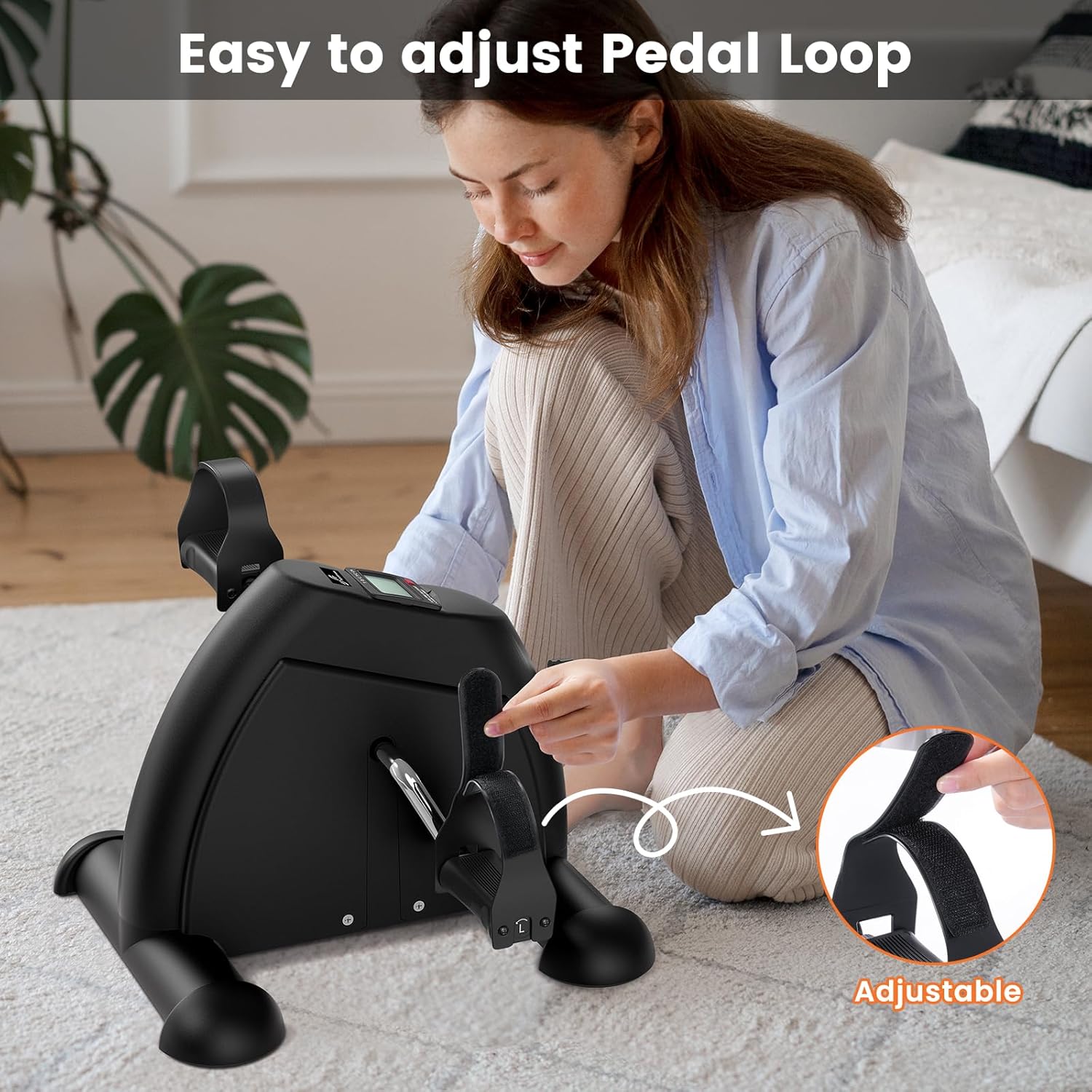 Sportneer Pedaltrainer für Senioren, Mini Heimtrainer mit LCD-Display, Fitnessgeräte für Zuhause – Tischfahrrad, Ergometer Senioren, Arm- und Beintrainer für Senioren mit Anti-Rutsch-Matte – Bild 8