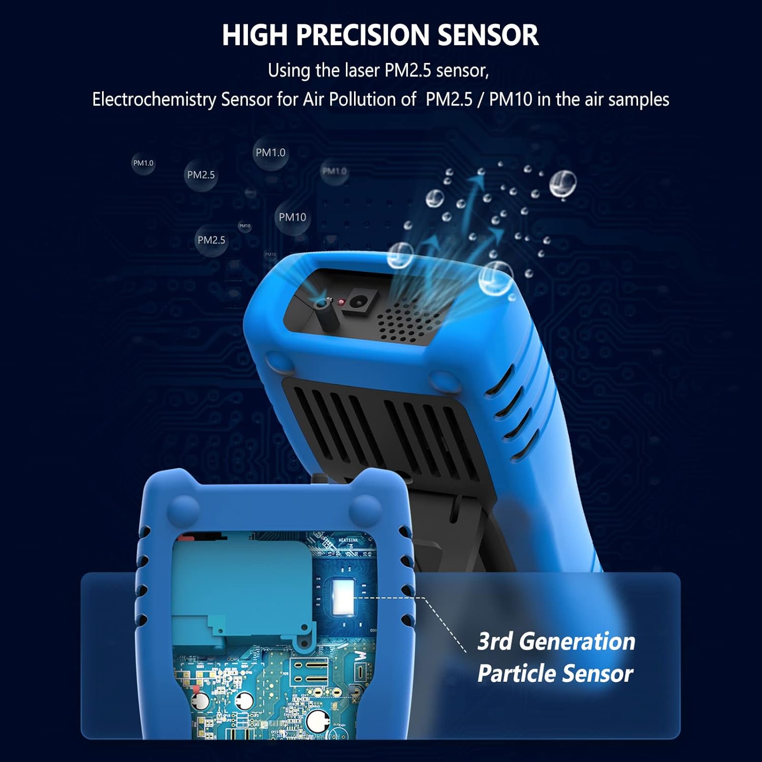 PM2,5-Sensor AP-5800M PM2,5-Luftqualitätsmonitor zum Testen von PM 2,5, PM1,0, PM10, geeignet für Innen-/Außenbereich/Schlafzimmer/Büro – Bild 5