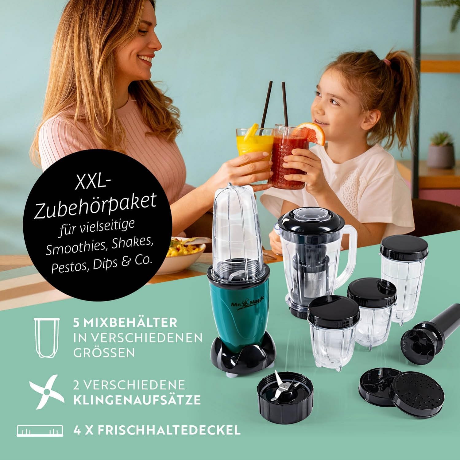 GOURMETmaxx 5611 Standmixer 400 Watt grün – Bild 3