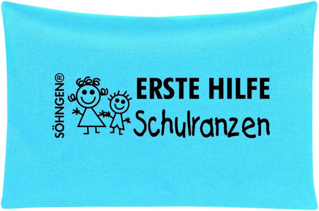 Söhngen Erste-Hilfe-Schulranzen Blau (Notfallset für Kinder, für Schulranzen/Sportbeutel, Junior-Set, Farbe Blau, Verbandmaterial, Pflaster, Mitnahmeset)